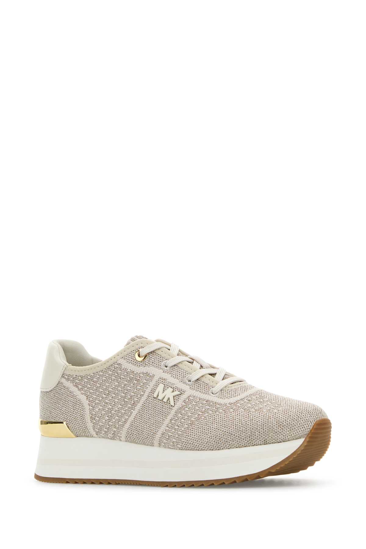 Shop Michael Kors Multicolor Fabric Monique Sneakers In Champagne