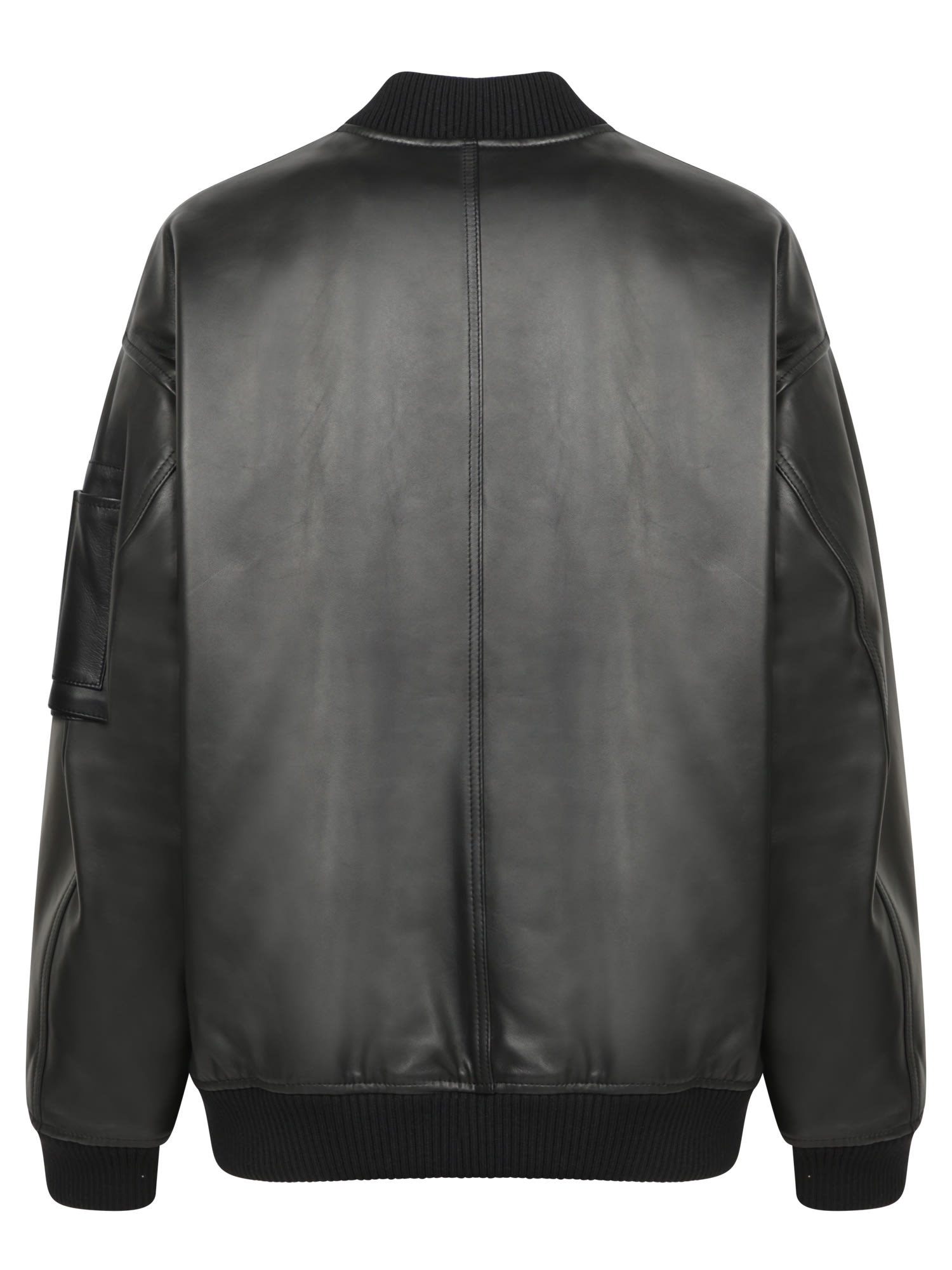 Shop Dsquared2 Black Leather Bomber