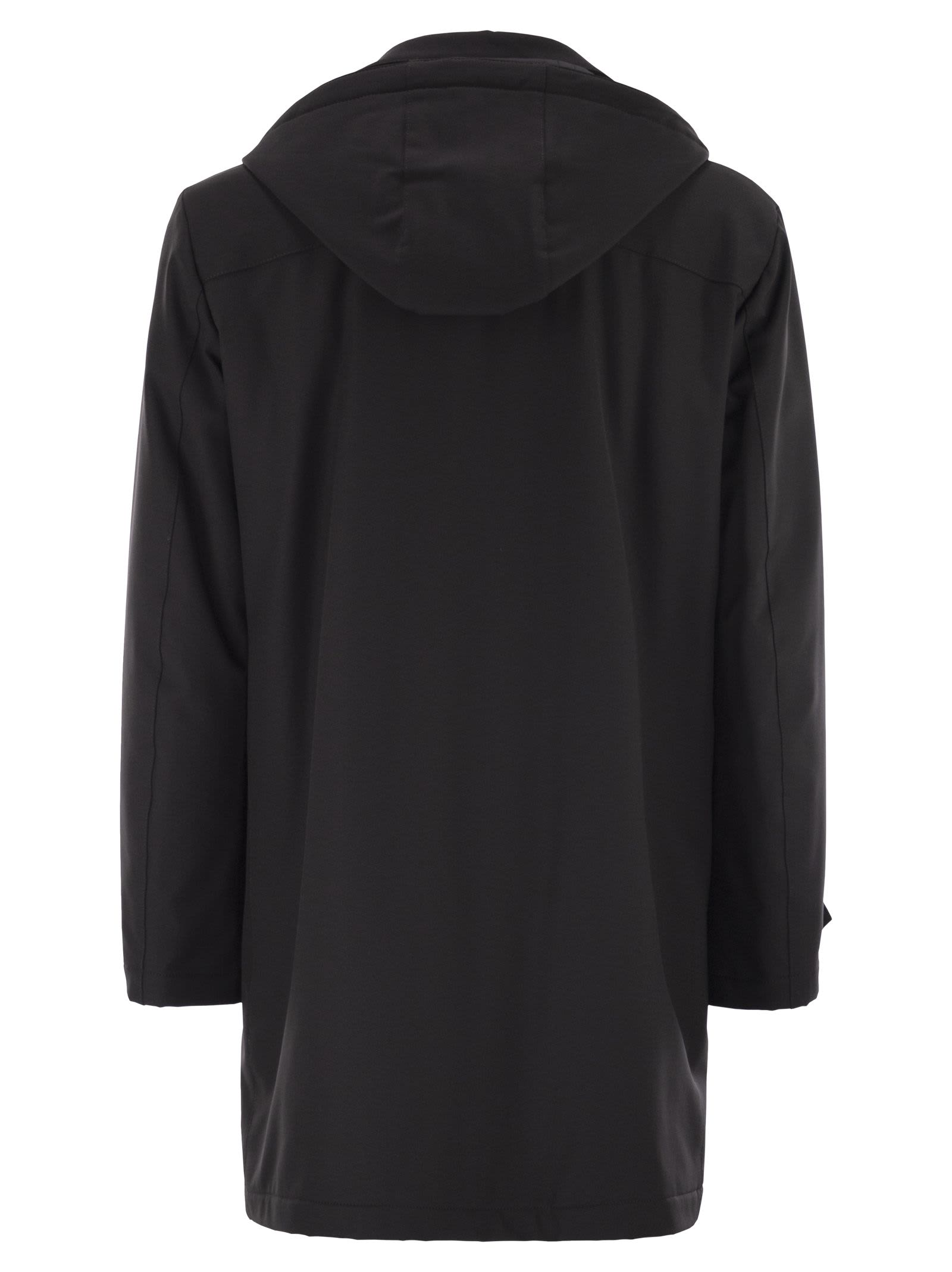 Fay Men Morning Coat Travel In Jersey Stretch In Black