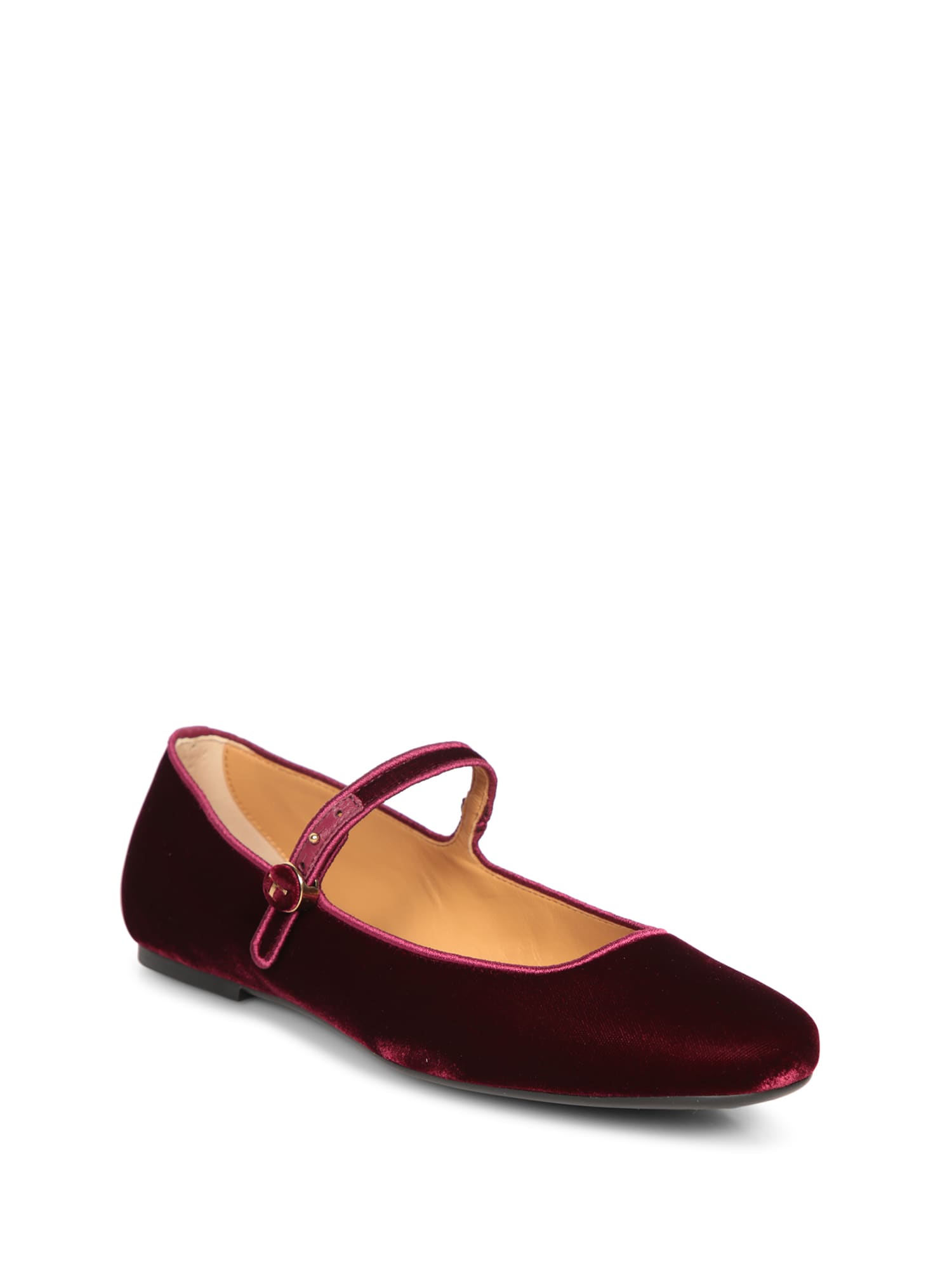 Shop Tod's Velvet Ballerinas In Bordeaux