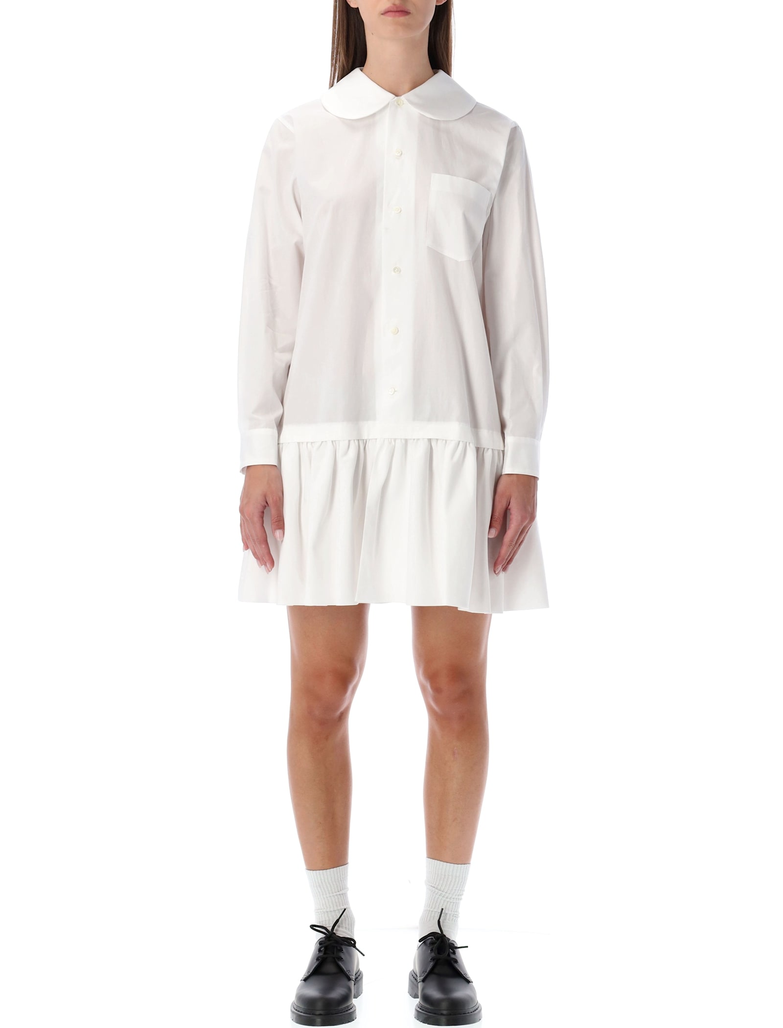 Comme Des Garcons Girl Comme Des Garçons Girl Cotton Shirt Dress In White