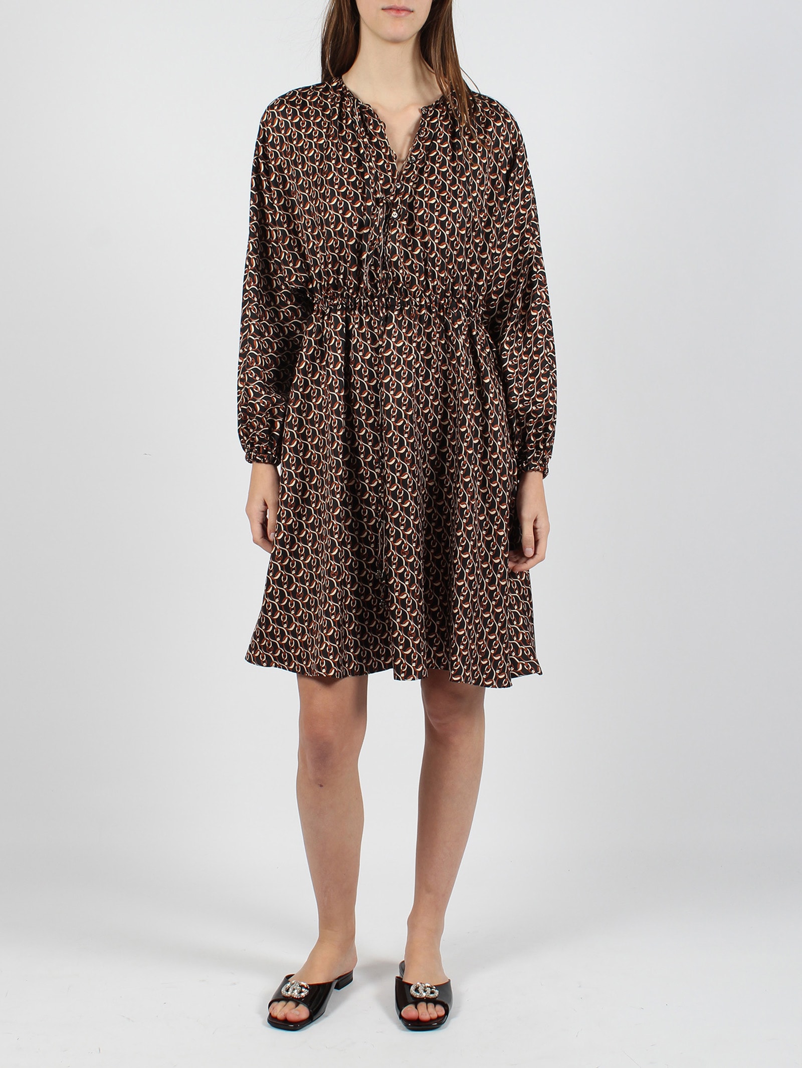GUCCI INTERLOCKING G CHAIN PRINTED DRESS 