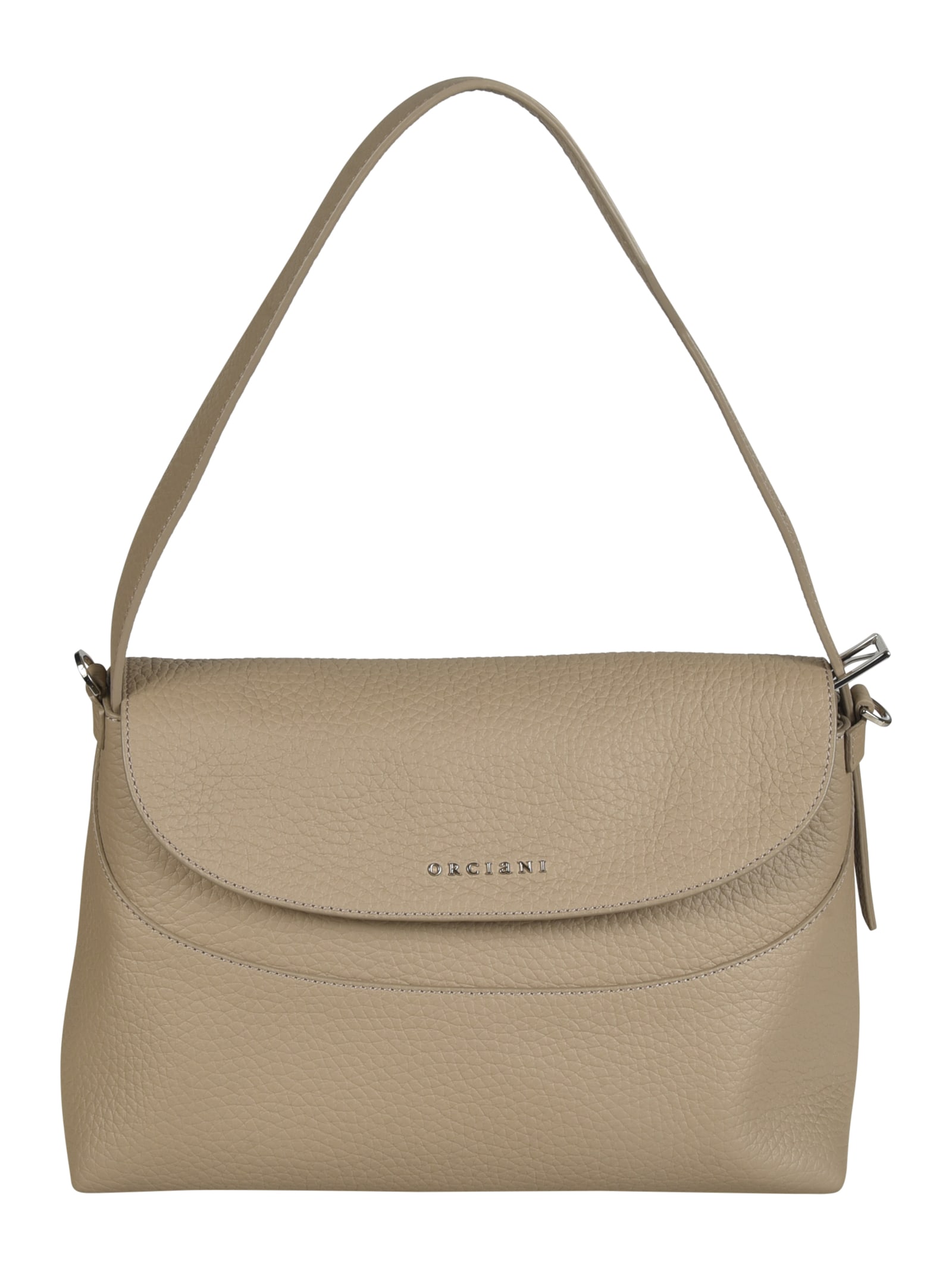 Shop Orciani Logo Flap Shoulder Bag In Conchiglia