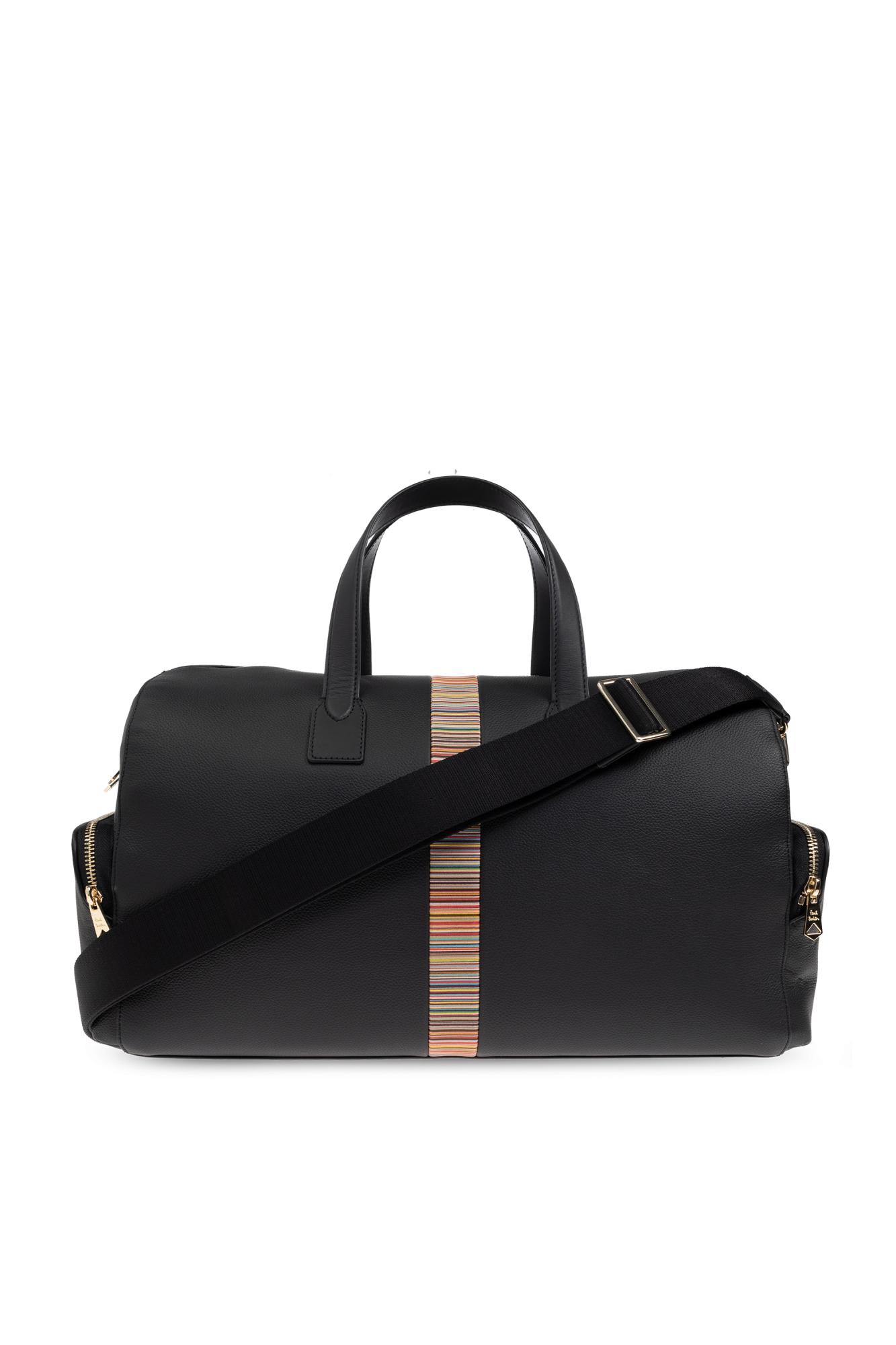 Paul Smith Black Signature Stripe Duffle Bag In Black