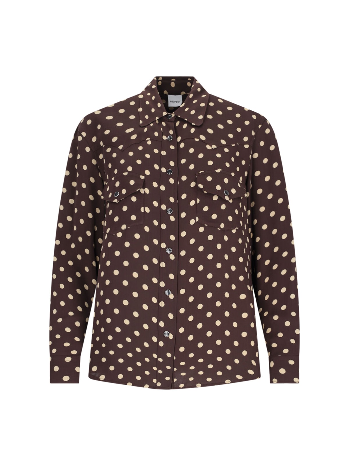 Shop Aspesi Polka Dot Shirt In Brown