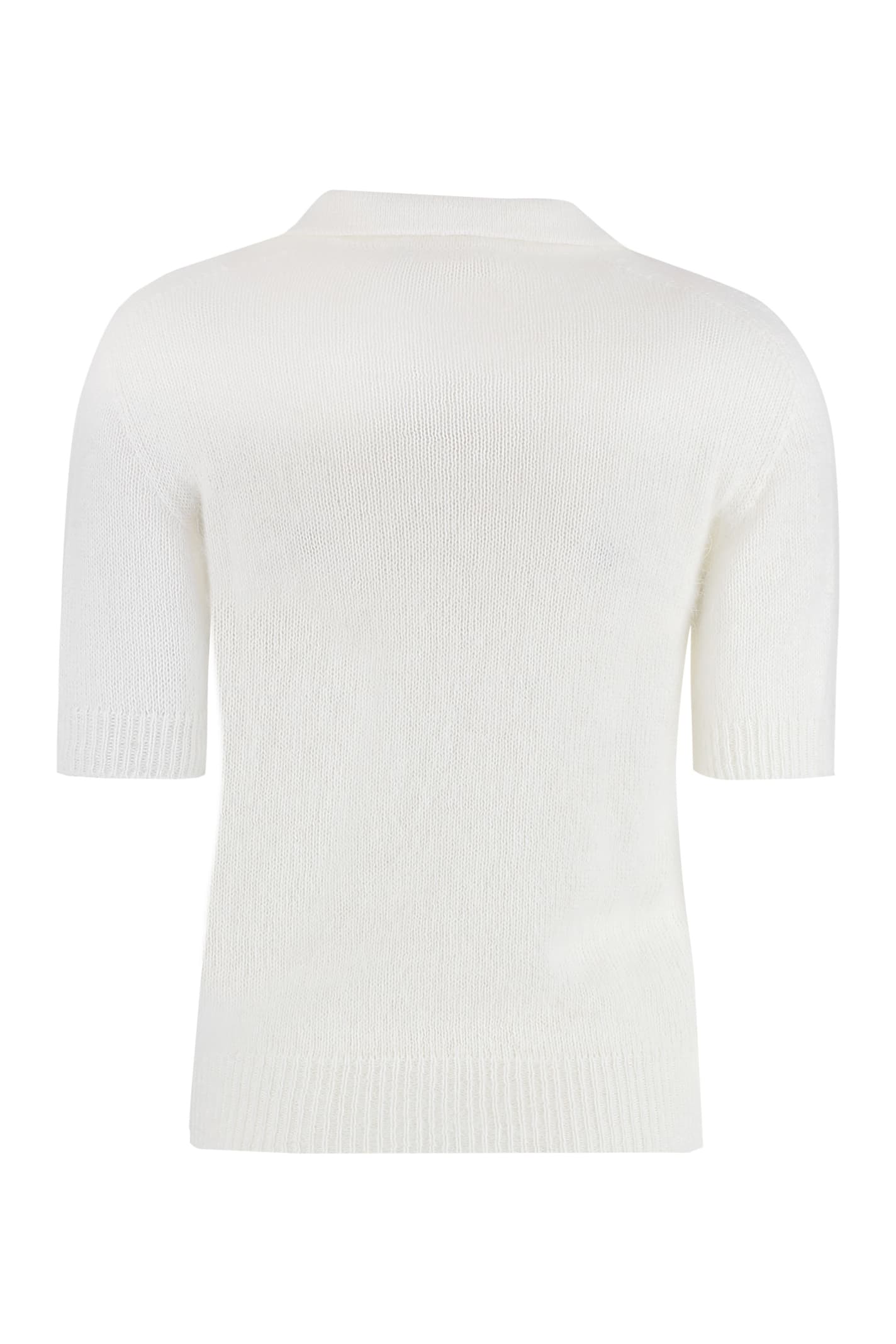 Shop Roberto Collina Short Sleeve Sweater In White