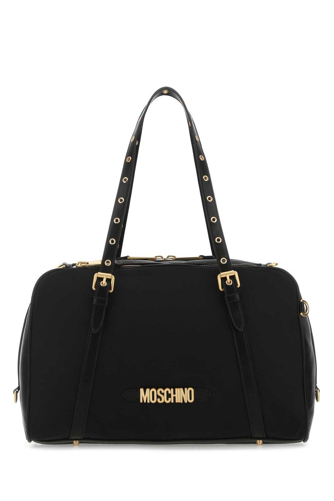 Moschino Logo Lettering Zipped Tote Bag
