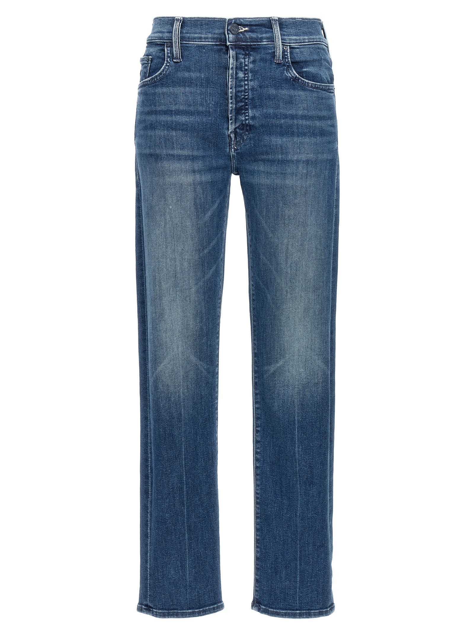 Shop Mother The Mid Rise Hoker Hover Jeans In Blue