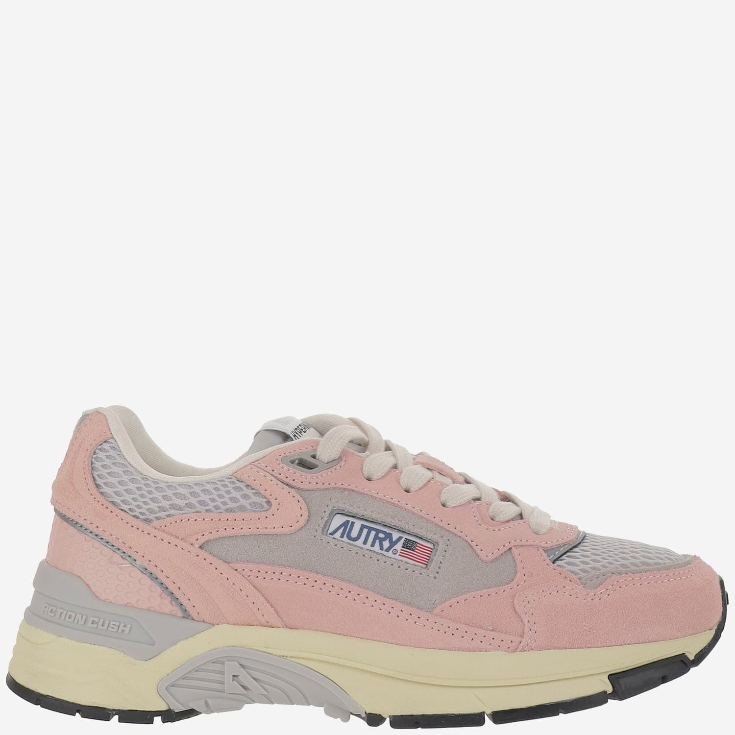 Autry Low Hyperway Wom Sneakers With Mesh Panels In Pink