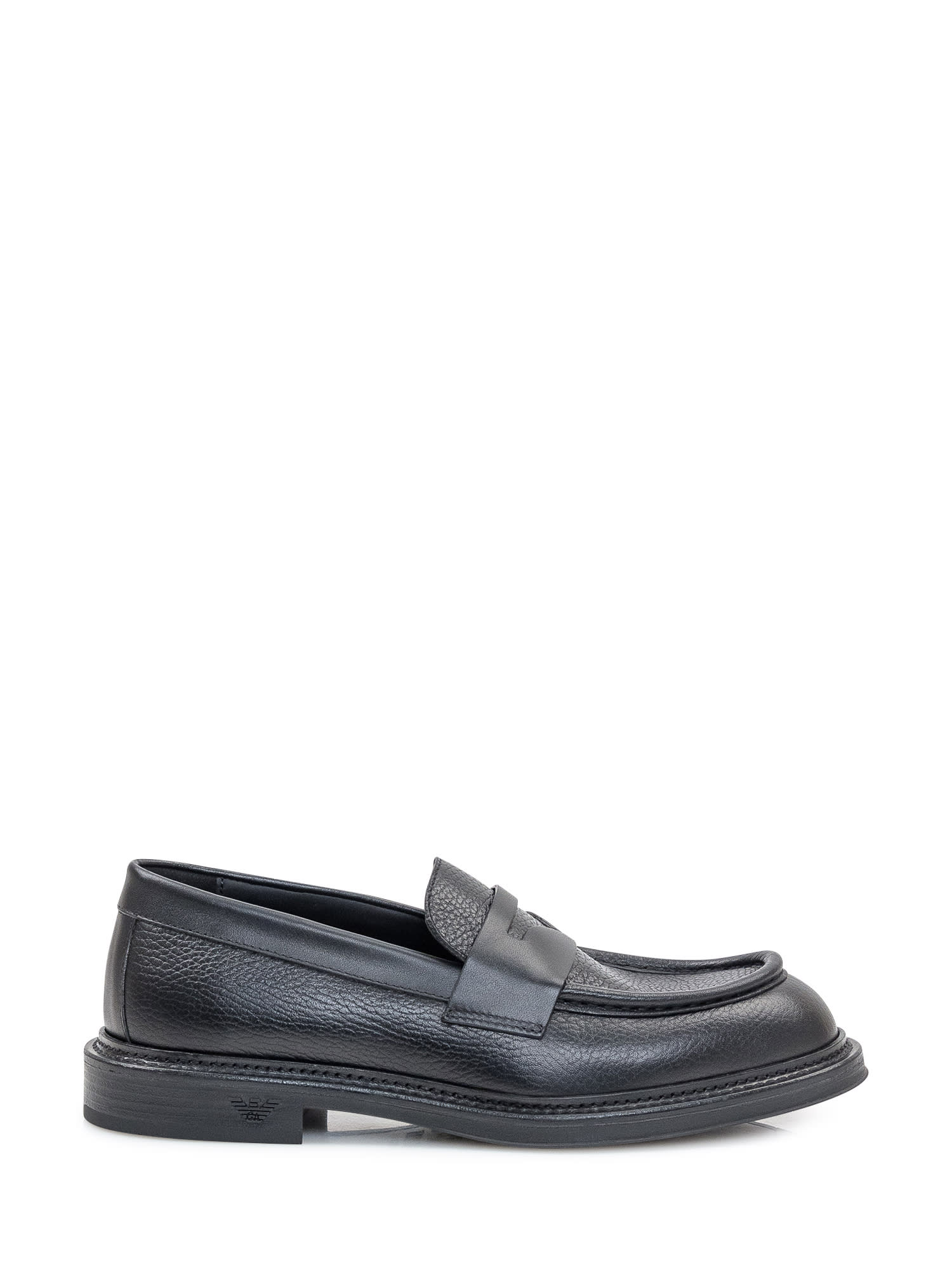 Shop Emporio Armani Loafer In Nero+nero