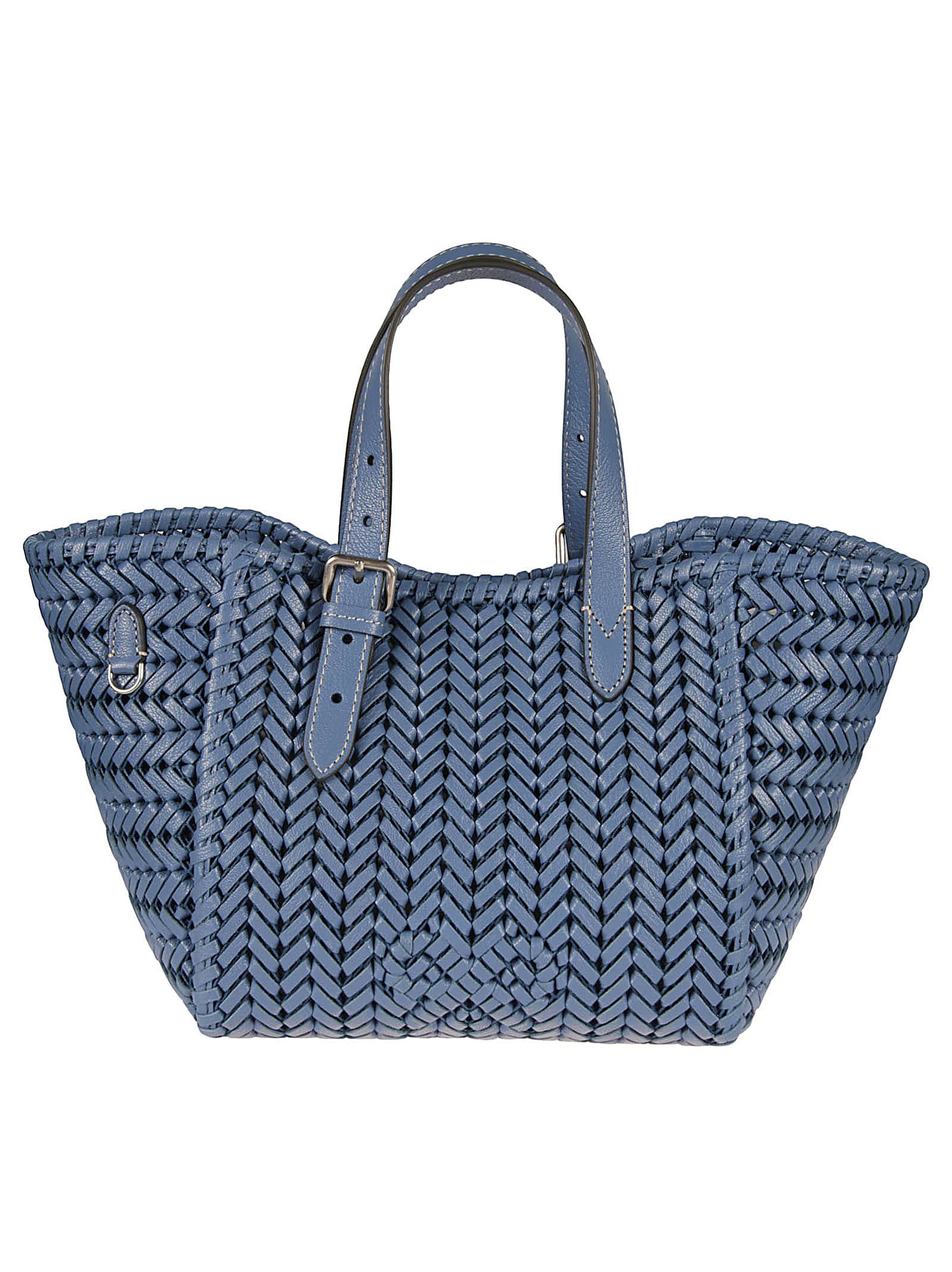 Anya Hindmarch Buckled Top Handle Woven Tote