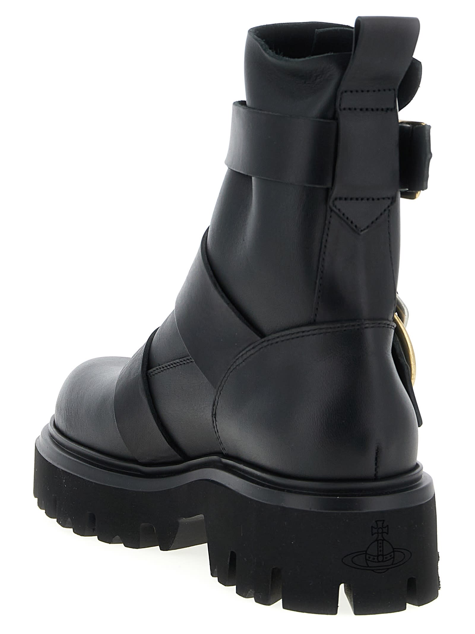 Vivienne Westwood Ankle Boots With Chunky Sole And Pull Tab In Black