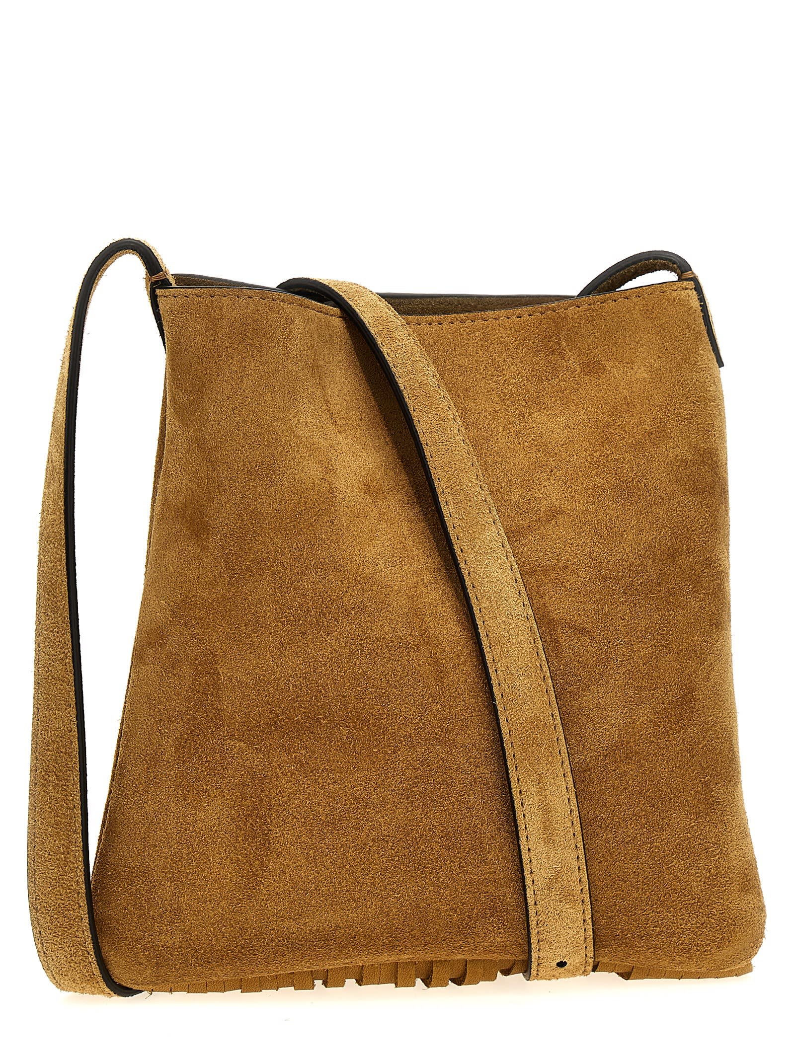 ショルダーバッグ・ポシェット VALENTINO GARAVANI BROWN LEATHER NELLCOTE CROSSBODY BAG Valentino Garavani Nellcote Fringe Stud Suede Crossbody Bag