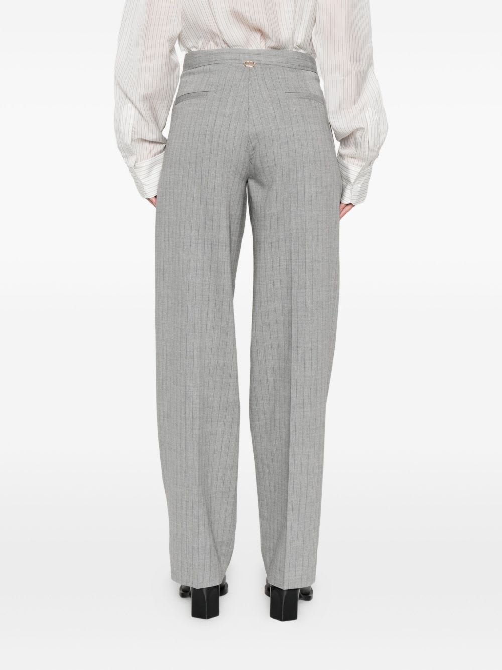 Twinset Twin-set Pinstripe Tailored Pants In Gray