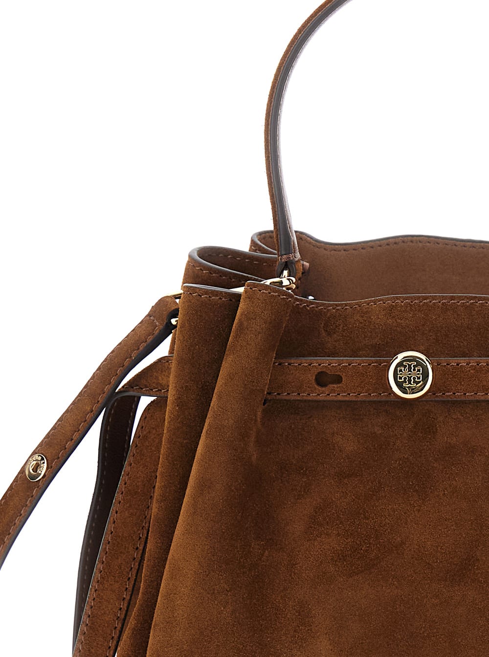 Tory Burch Romy Suede Bucket Bag In Brown