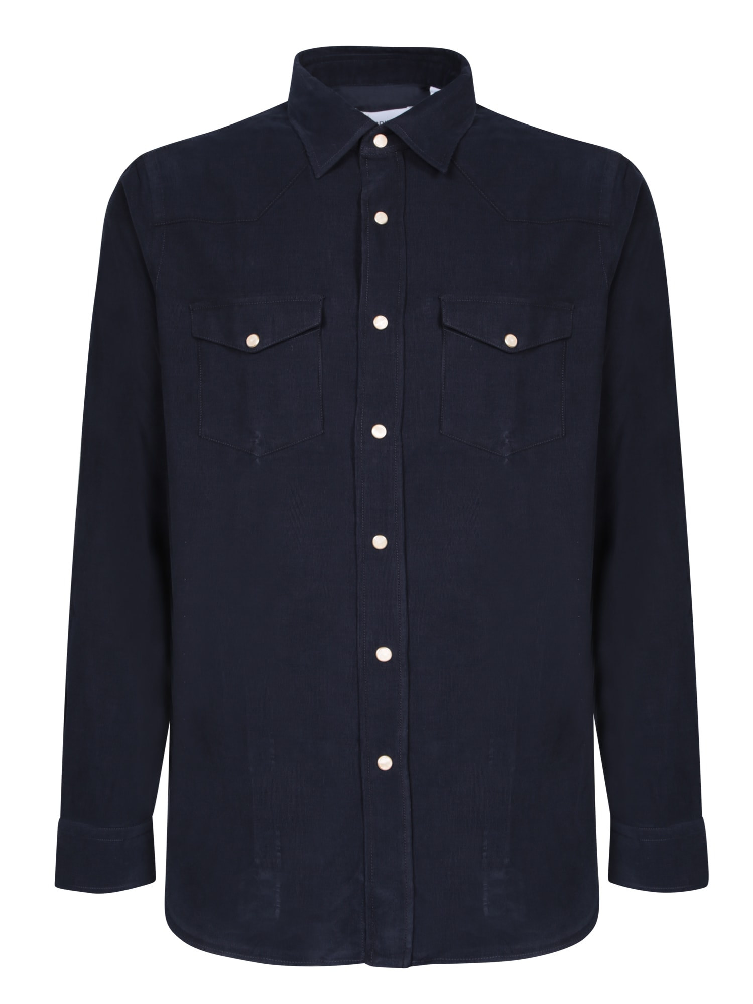 Shop Lardini Blue Corduroy Shirt