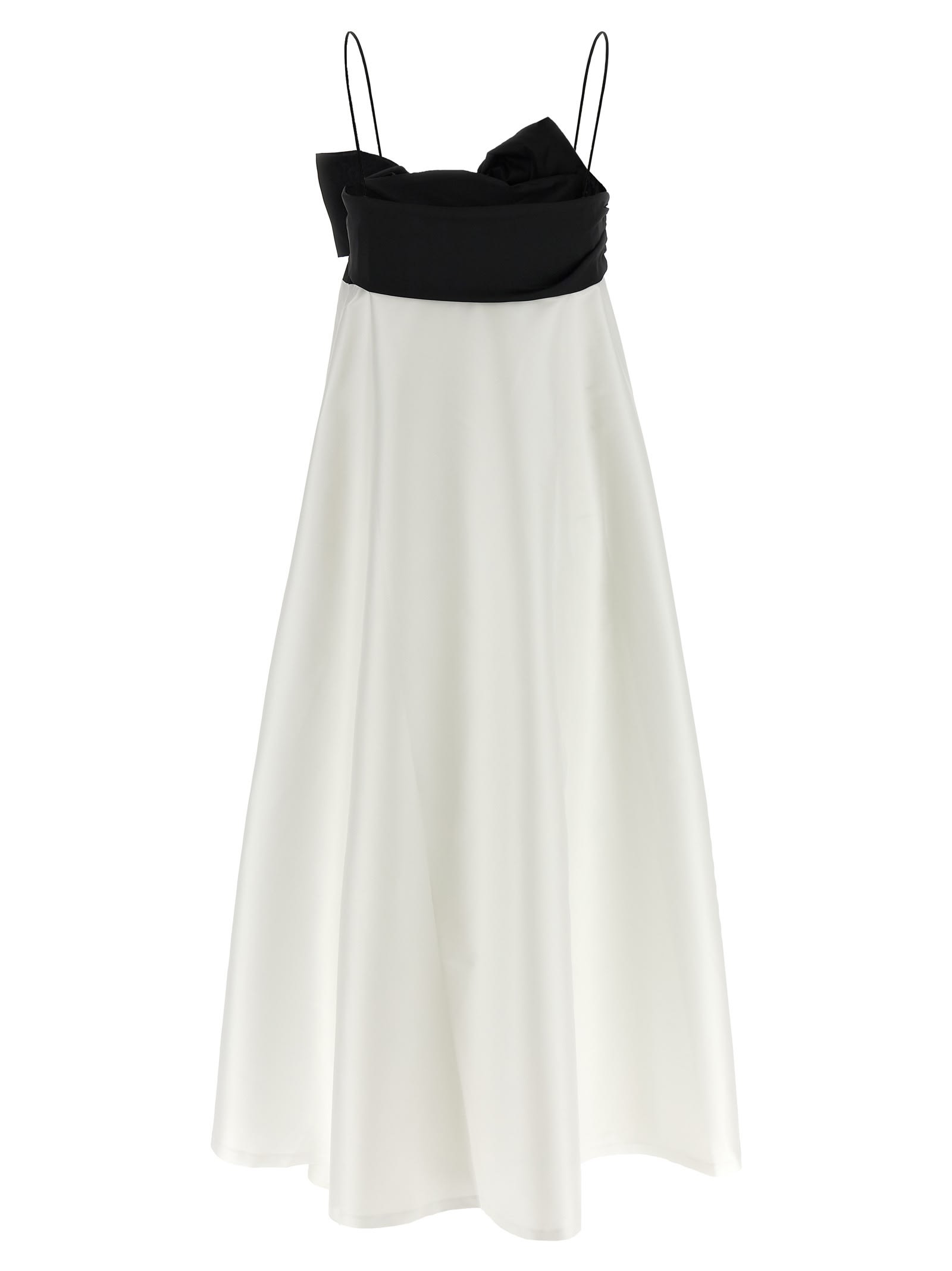 Bernadette Bailey Two-tone Bow-embellished Taffeta Midi Dress