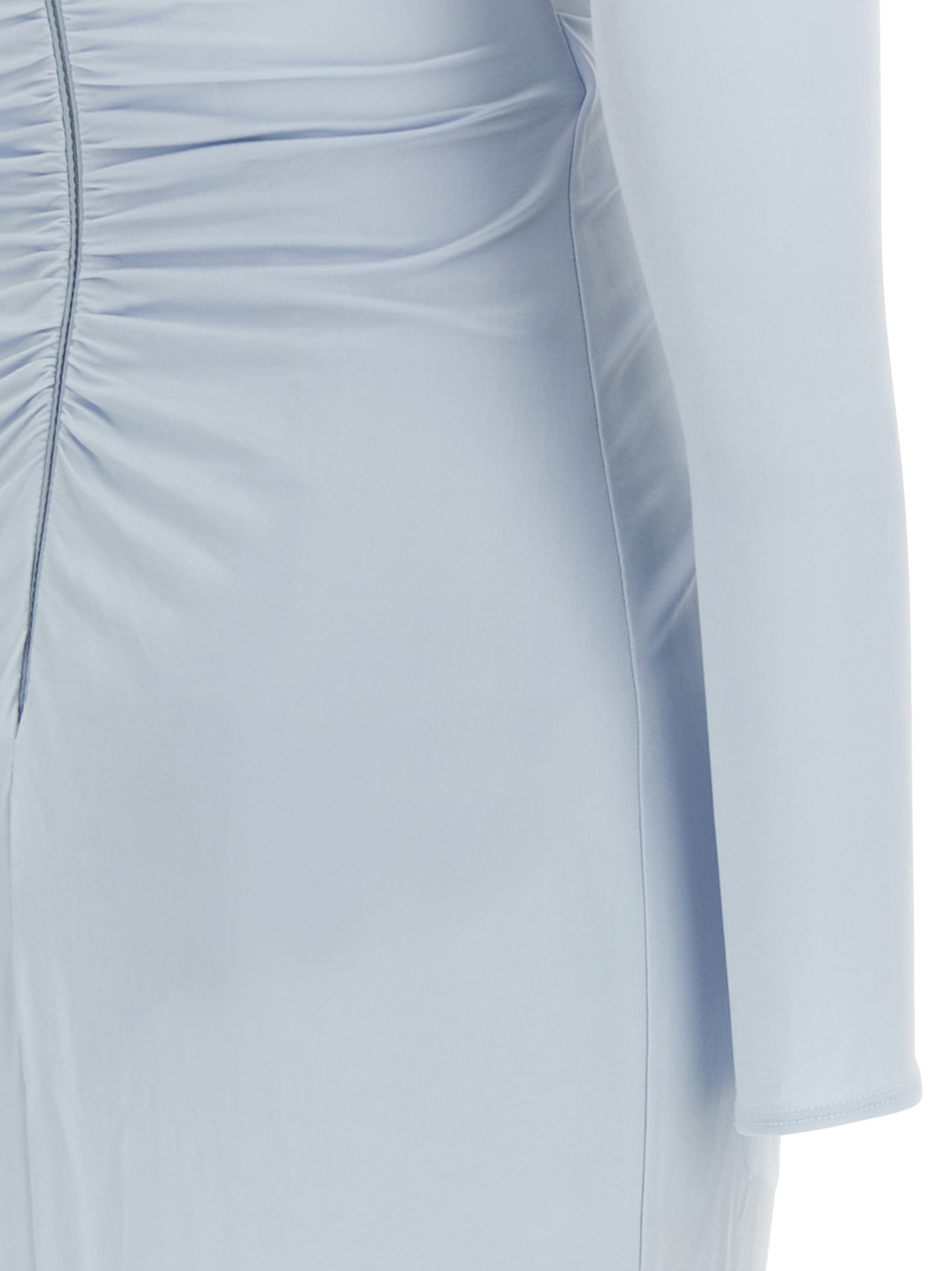 Elisabetta Franchi Light Blue Red Carpet Long Dress In Blue