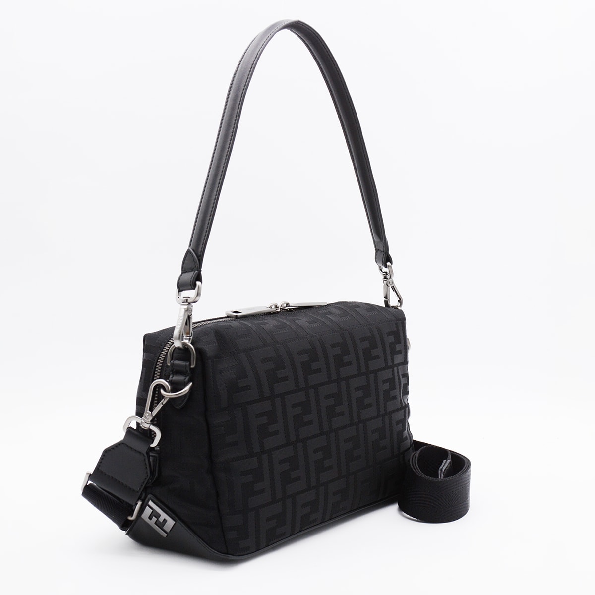 Fendi Lui Medium Ff Nylon Crossbody Bag In Black