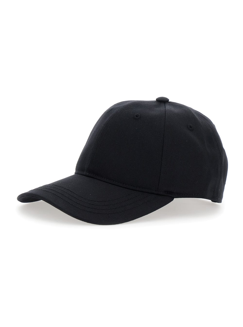 Black Baseball Cap With Logo Detail On The Sdie In Cotton Man