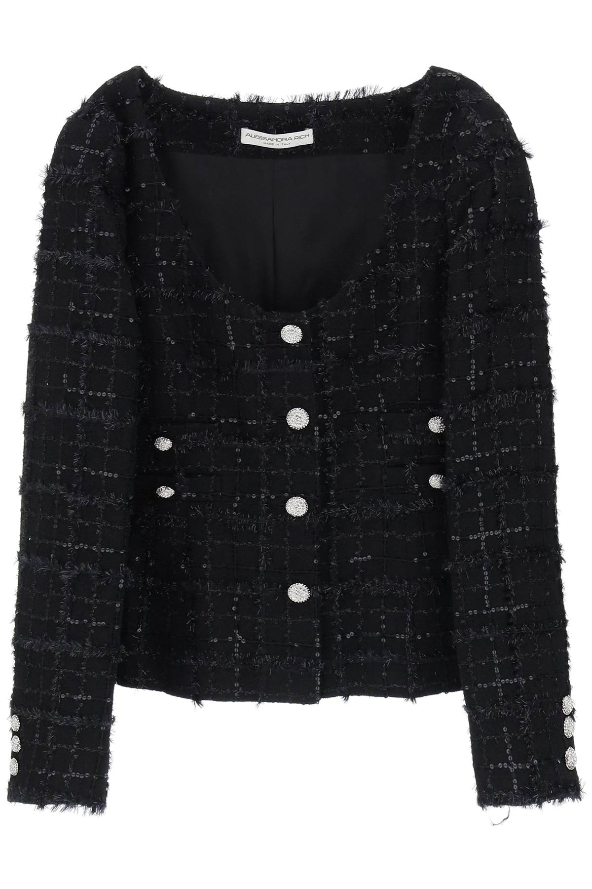 Tweed Jacket With Sequins Embell