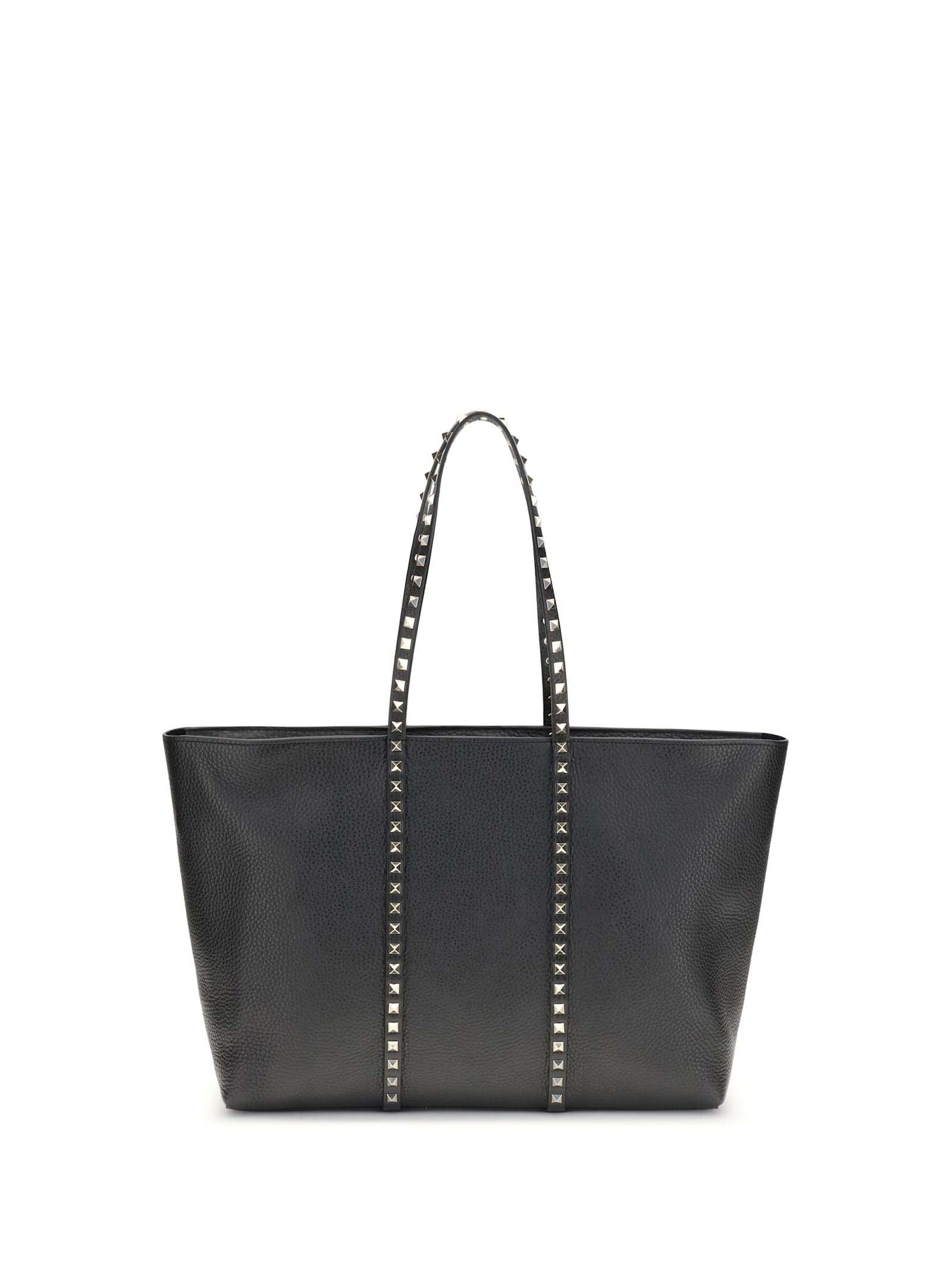 Valentino Rockstud Medium Shopping Bag In Black