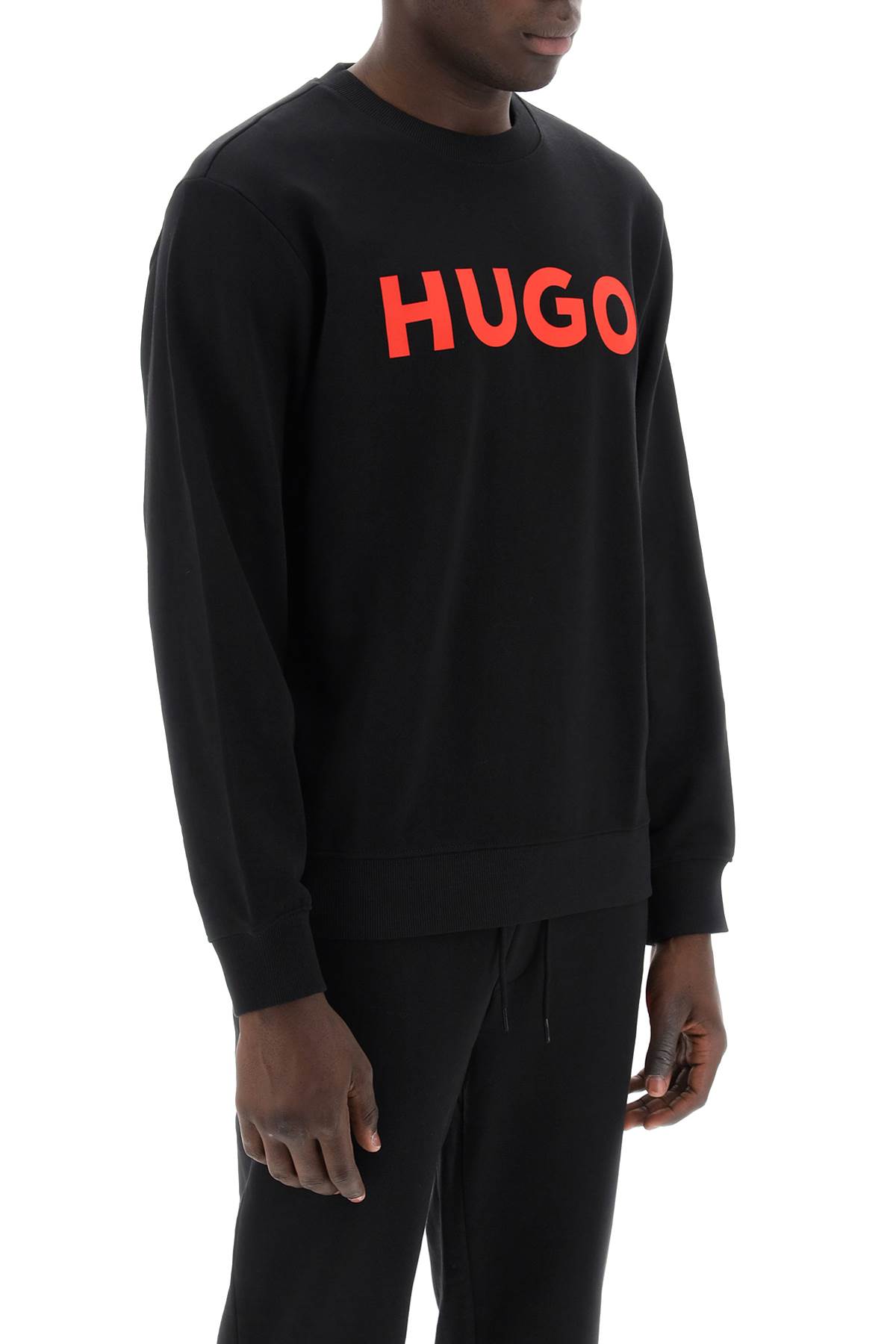 Shop Hugo Boss Dem Logo Sweatshirt In Black 001 (black)