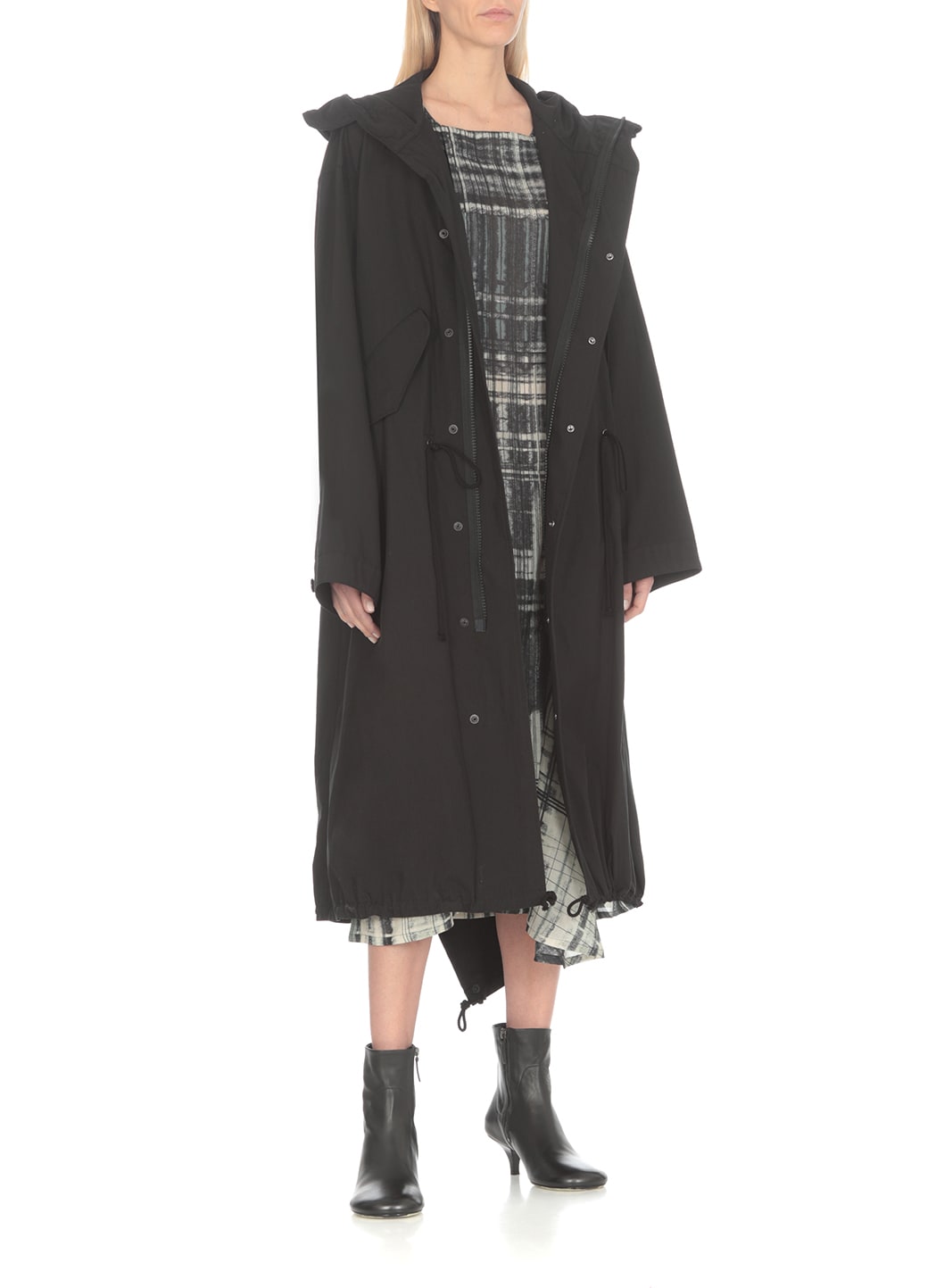 Shop Y's Cotton Coat In Black