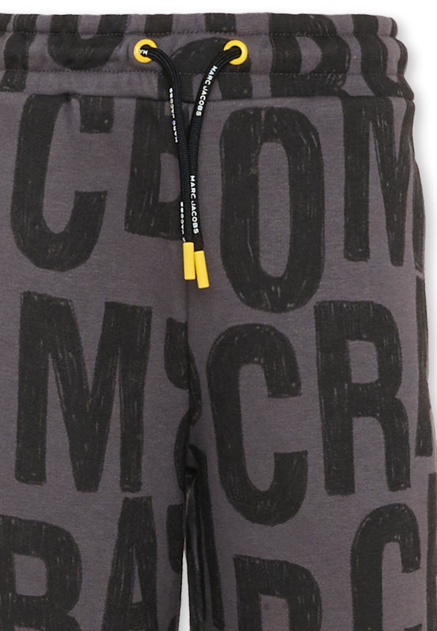 Marc Jacobs Grey Trousers For Kids With Logo In Black