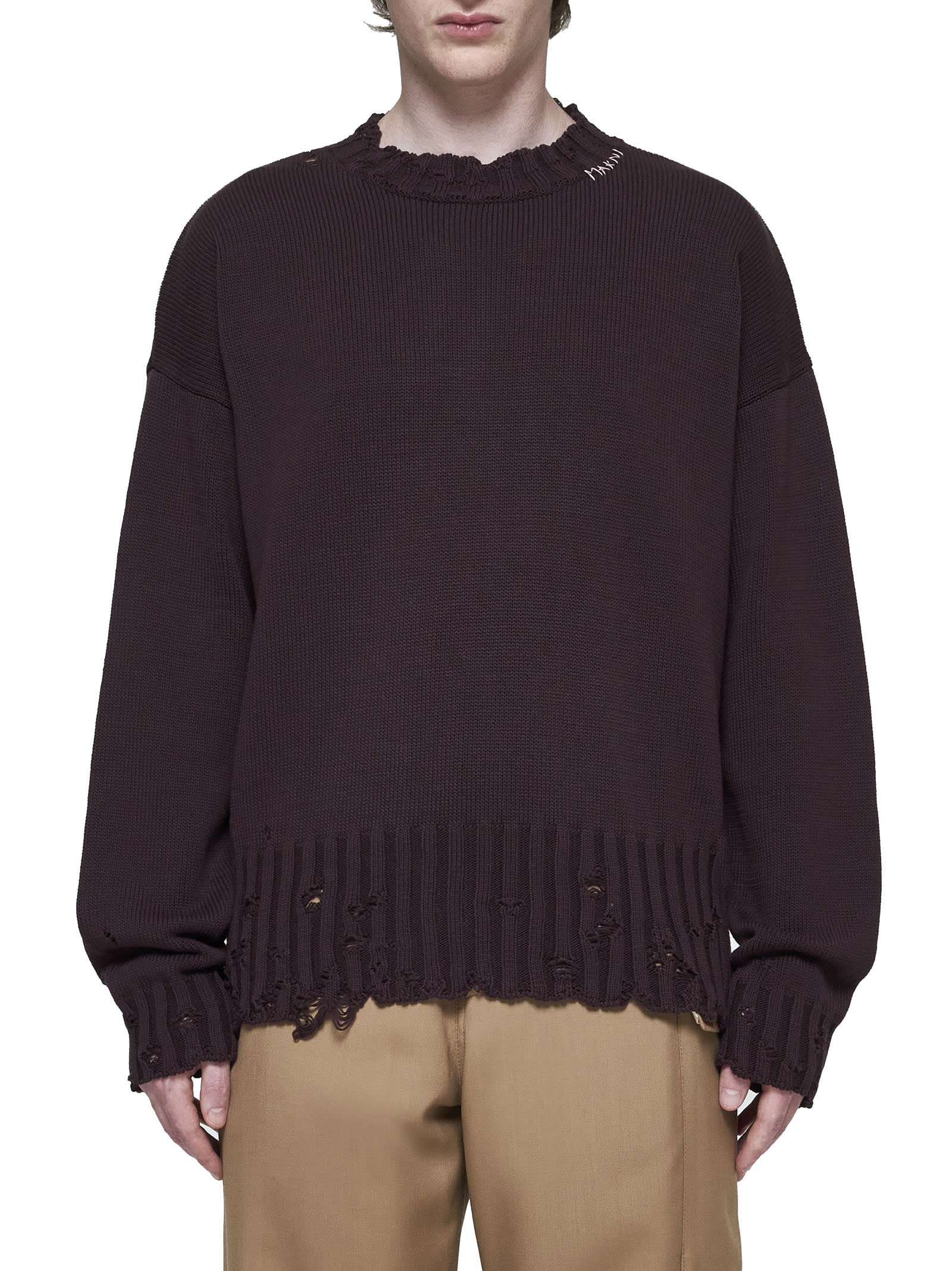 Shop Marni Sweater In Dark Raisin