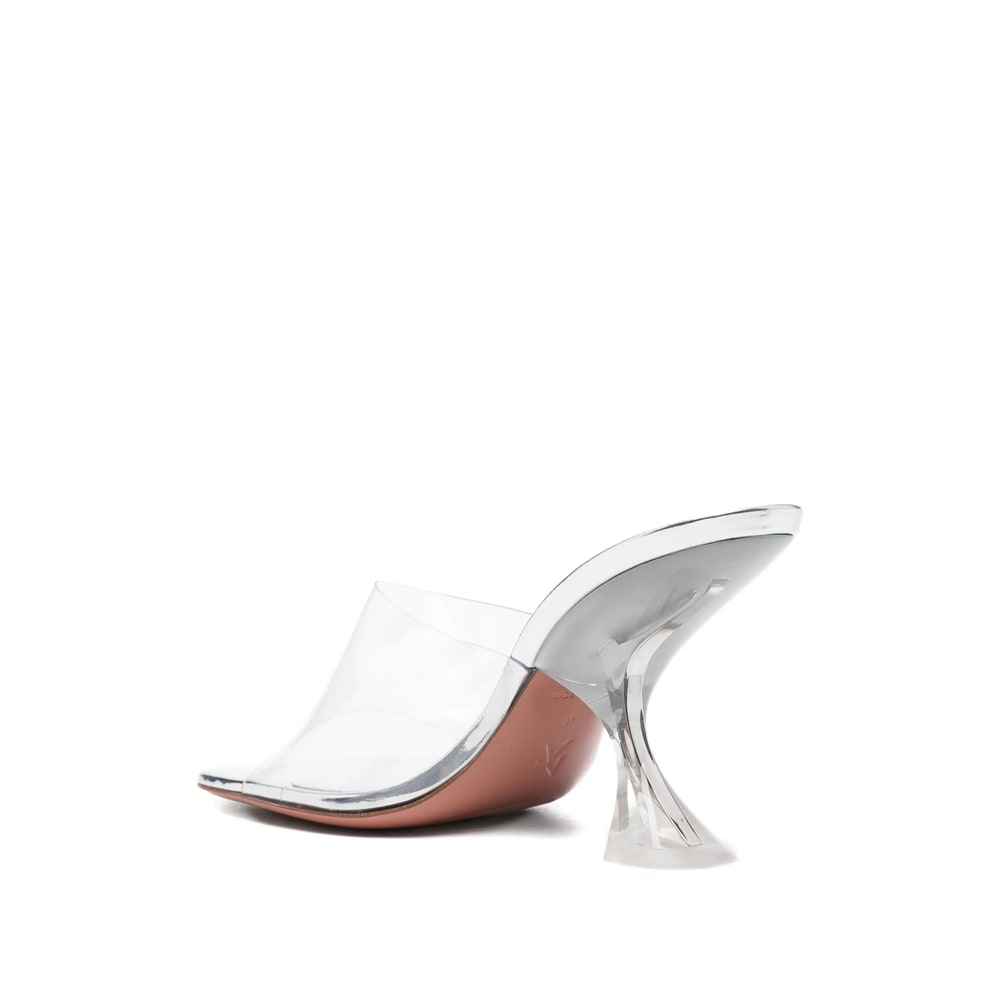 Amina Muaddi Metallic Open-toe Sandals With Sculptural Heel In White