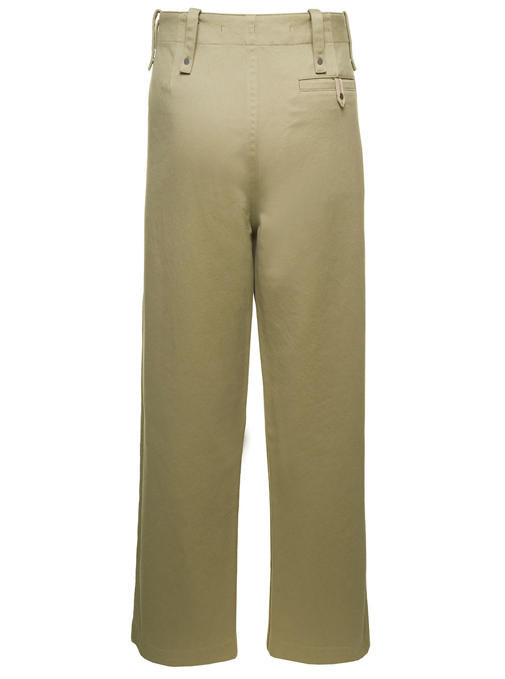 Shop Burberry Beige Wide-leg Pants In Cotton Man