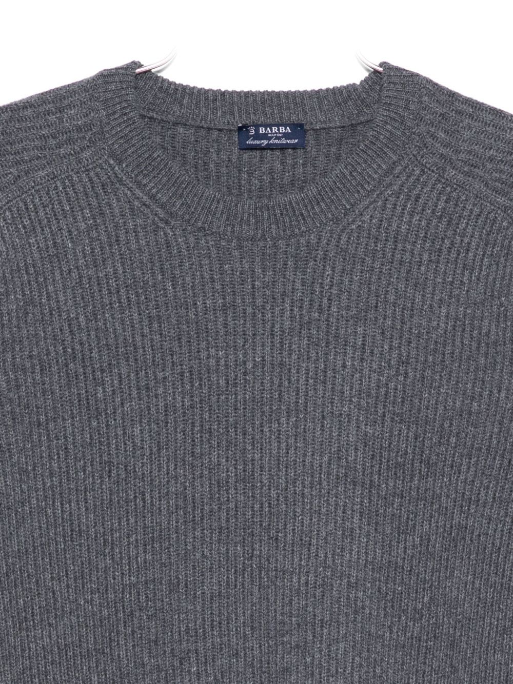 Barba Napoli Barba Gray Crewneck Long-sleeved Sweater In Multi