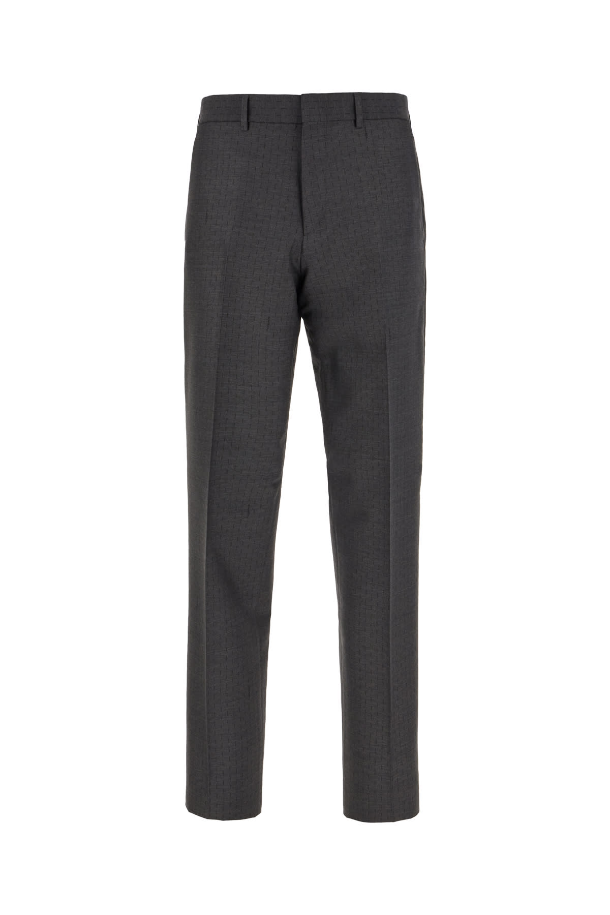 Fendi Dark Grey Wool Pants In Grigio