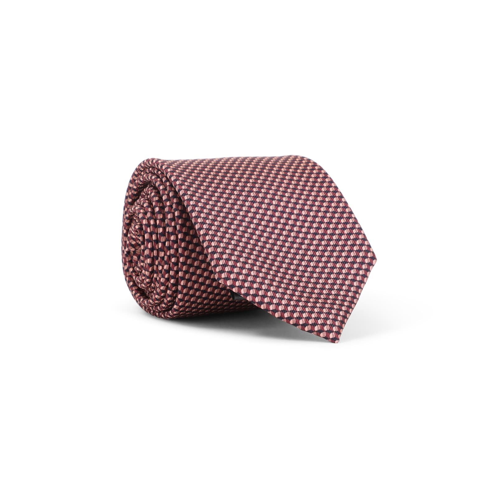 Brioni Check Pattern Silk Tie With Refined Texture In Pink