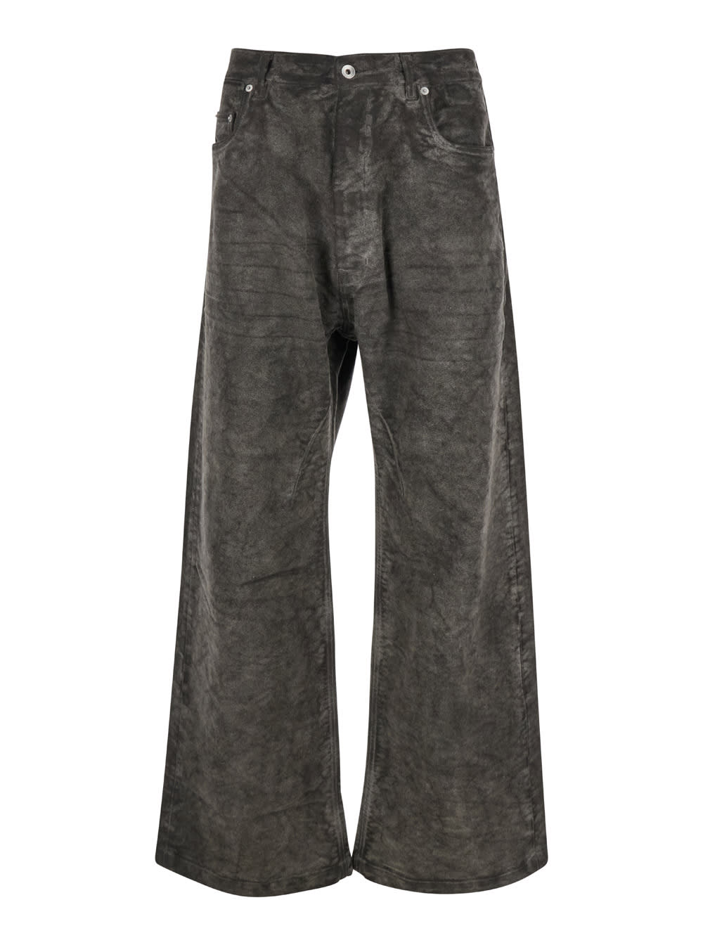 Shop Drkshdw Geth Grey Jeans With Wide Leg And Washed Effect In Denim Man In Brown