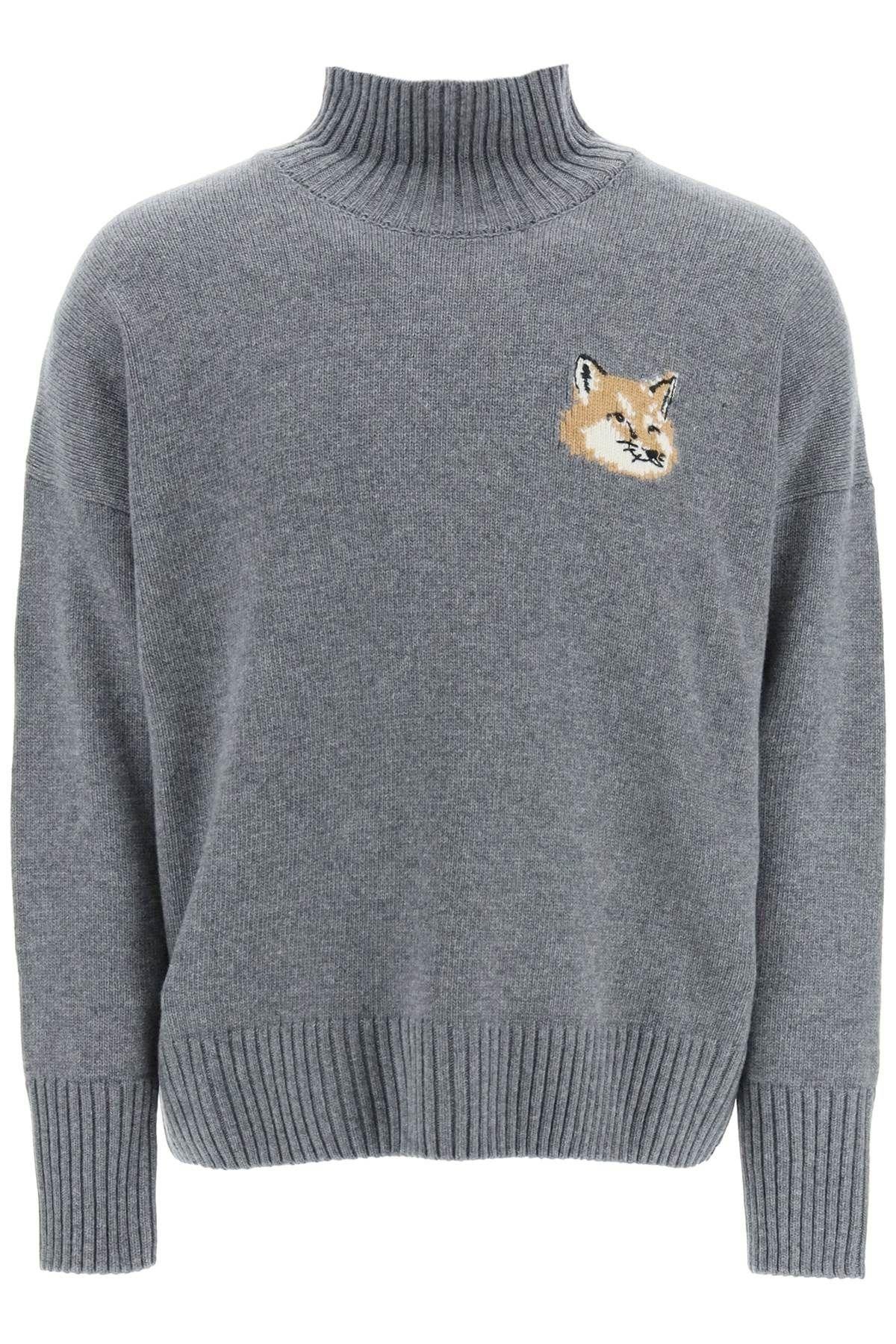 Maison Kitsuné Turtleneck Sweater With Fox Intarsia