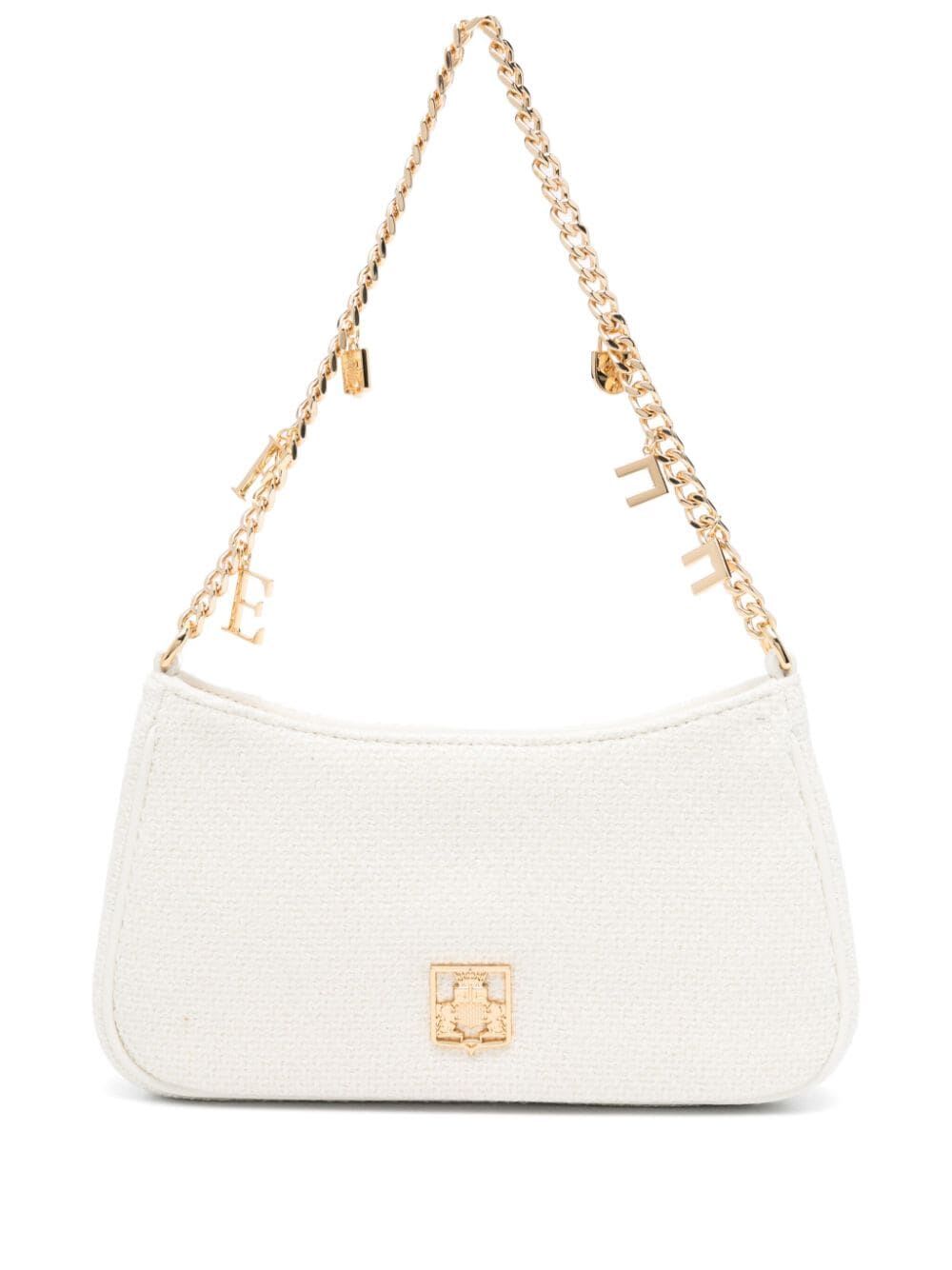 Shop Elisabetta Franchi Shoulder Bag In Ivory