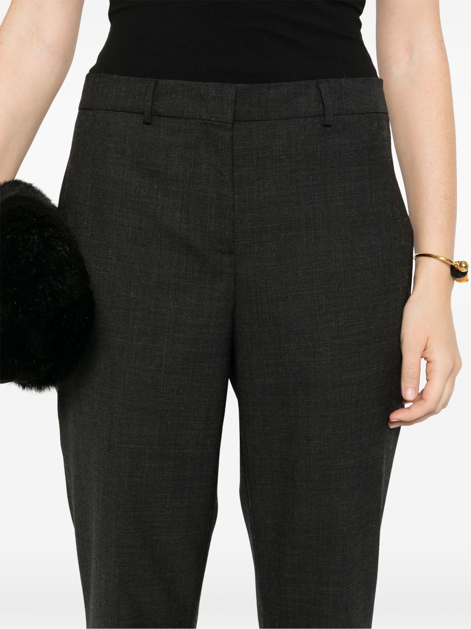 Shop Semicouture Cool Wool Trousers In Grey