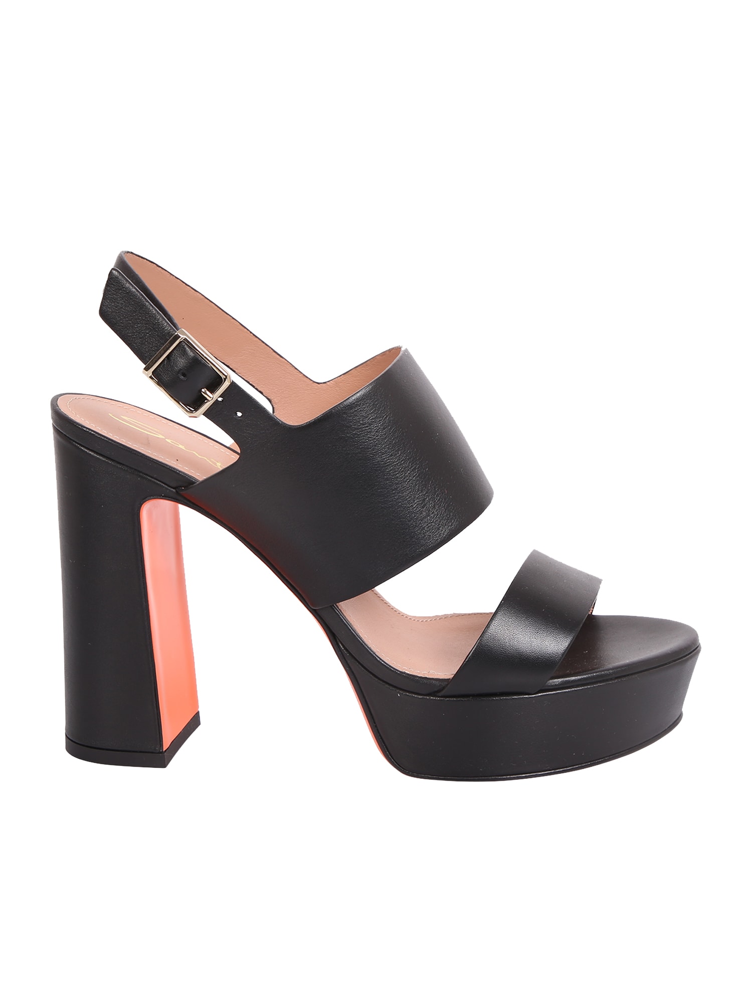 Shop Santoni Platform-sole Sandals In Black
