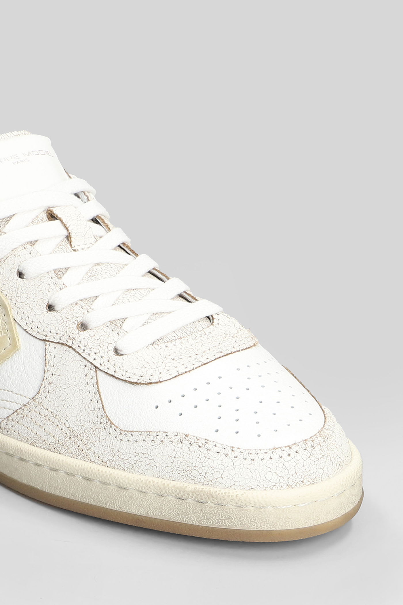 Philippe Model Pgal Low Sneakers In White Leather In White