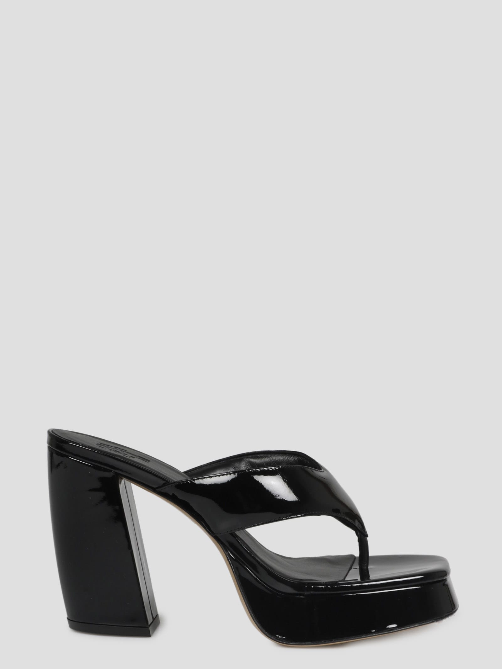 Gia Borghini Gia 17 Patent Platform Sandal In Black
