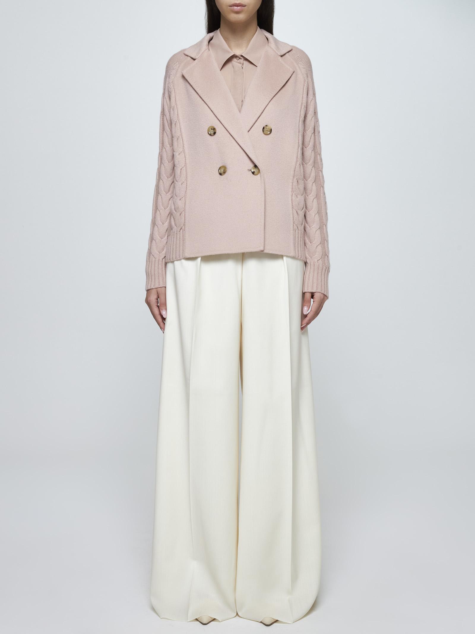 Shop Max Mara Micio Wool And Cashmere Peacoat In Pink