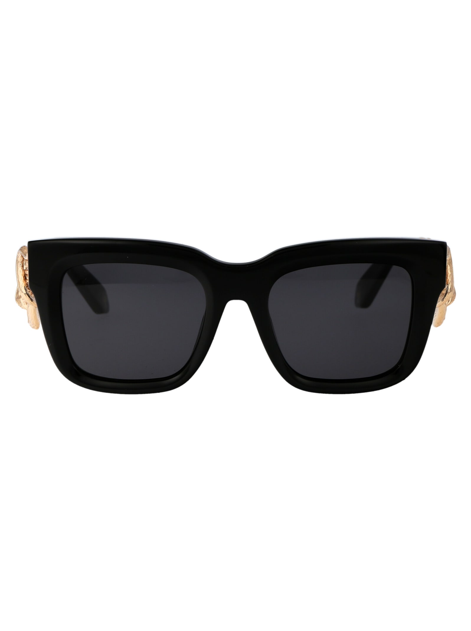Shop Roberto Cavalli Src041m Sunglasses In 0700 Black