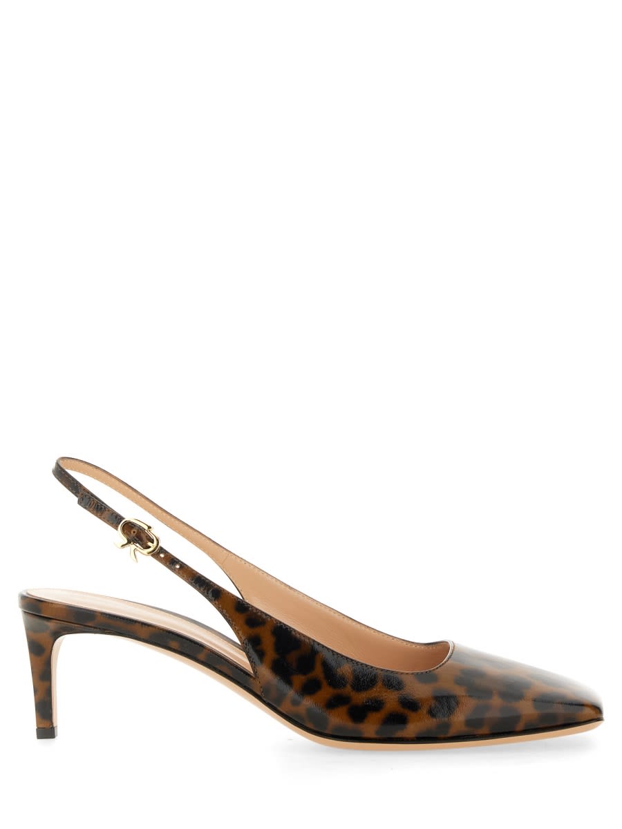 Shop Gianvito Rossi Slingback Christina In Animalier