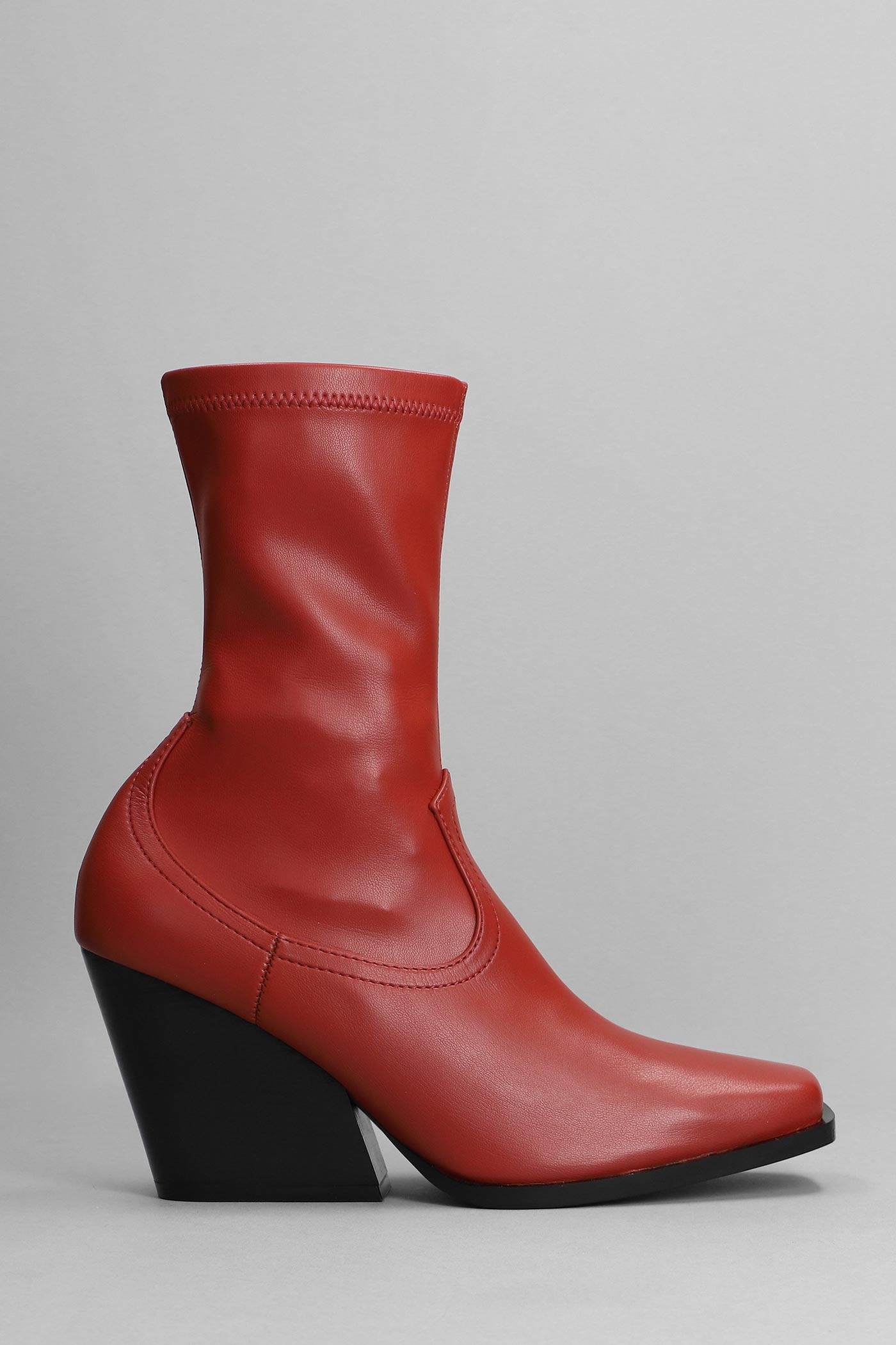 Stella McCartney Cowboy High Heels Ankle Boots In Leather Color Polyester