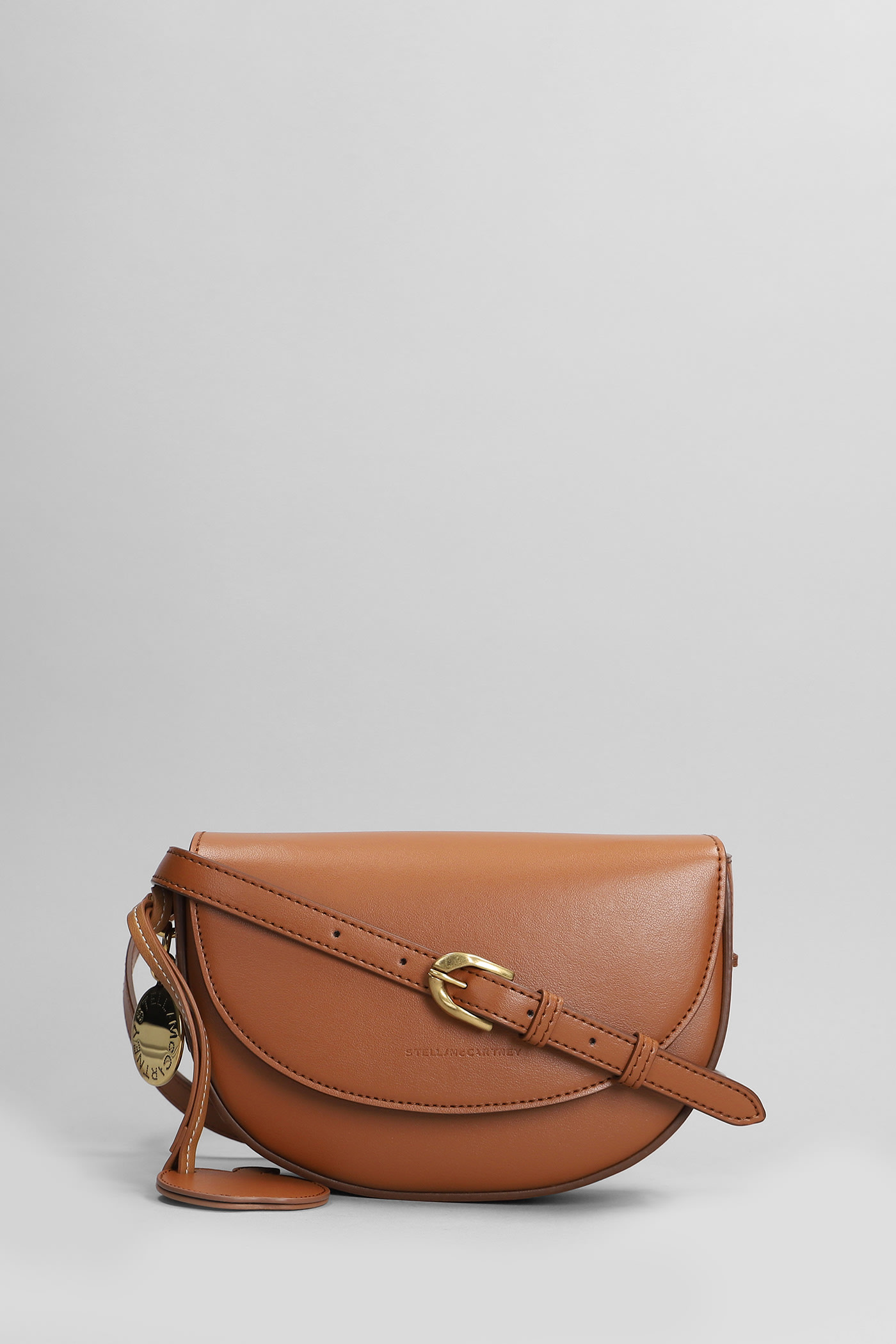 Shop Stella Mccartney Shoulder Bag In Brown Polyamide In Leather Brown