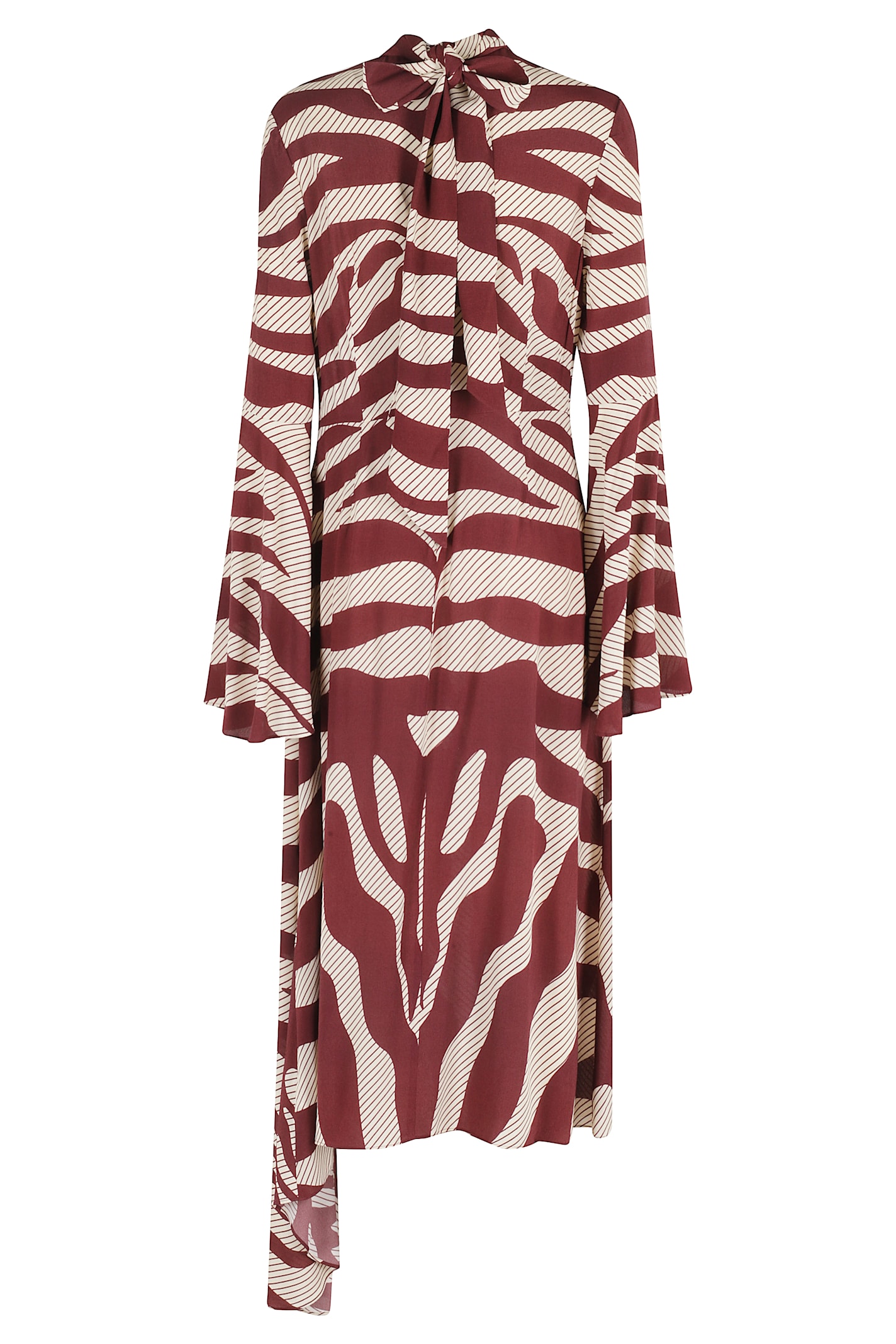 Essentiel Antwerp Striped Tie Midi Dress In Multi