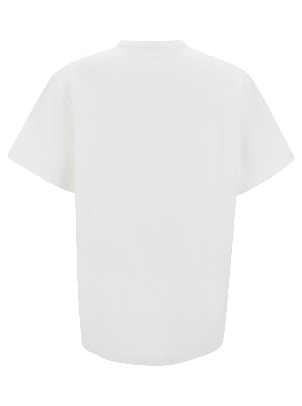 Shop Alexander Mcqueen White Crewneck T-shirt With Logo Print In Cotton Man