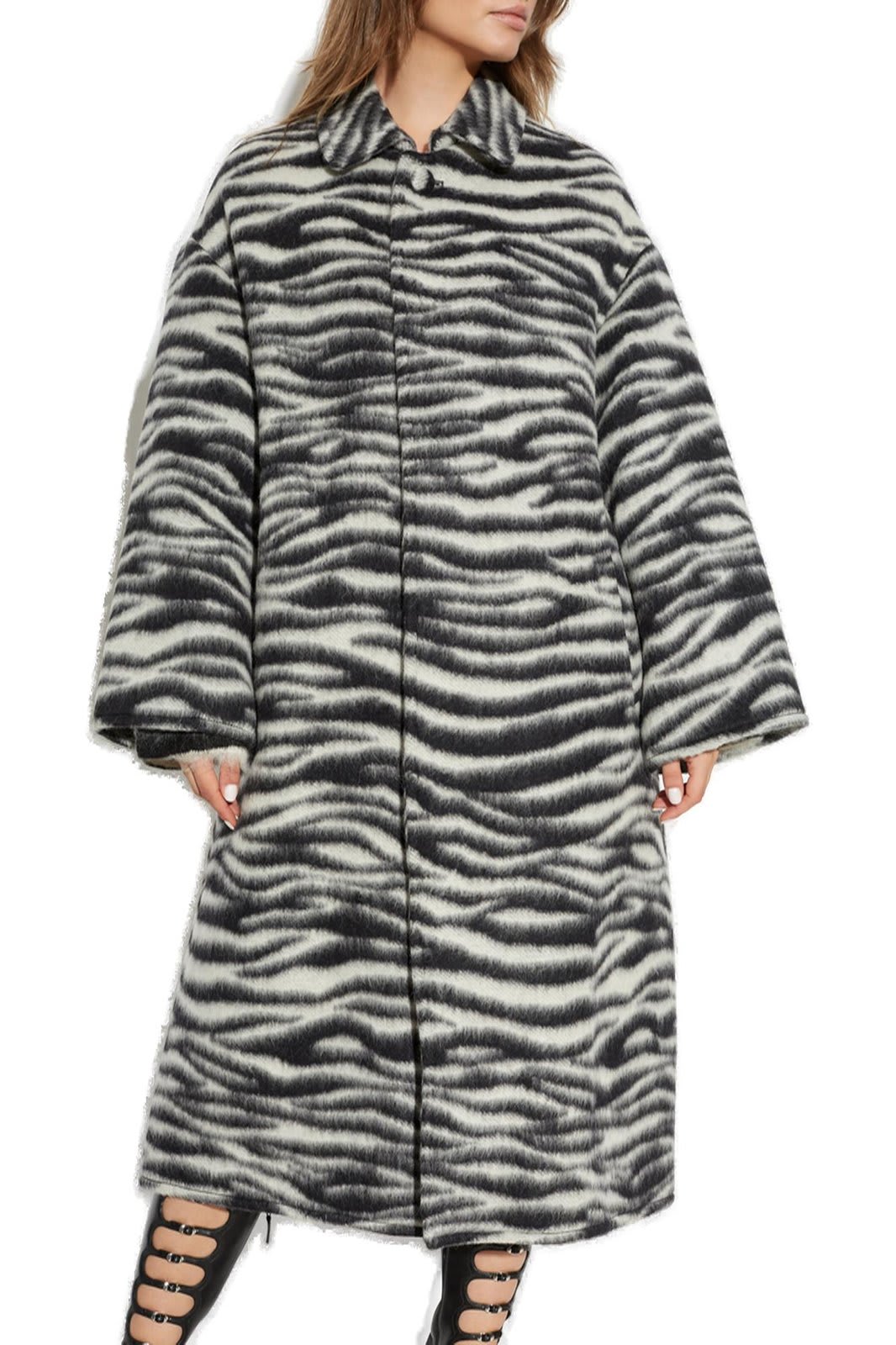 Shop Marc Jacobs The Zebra Brushed Coat In Zebrato